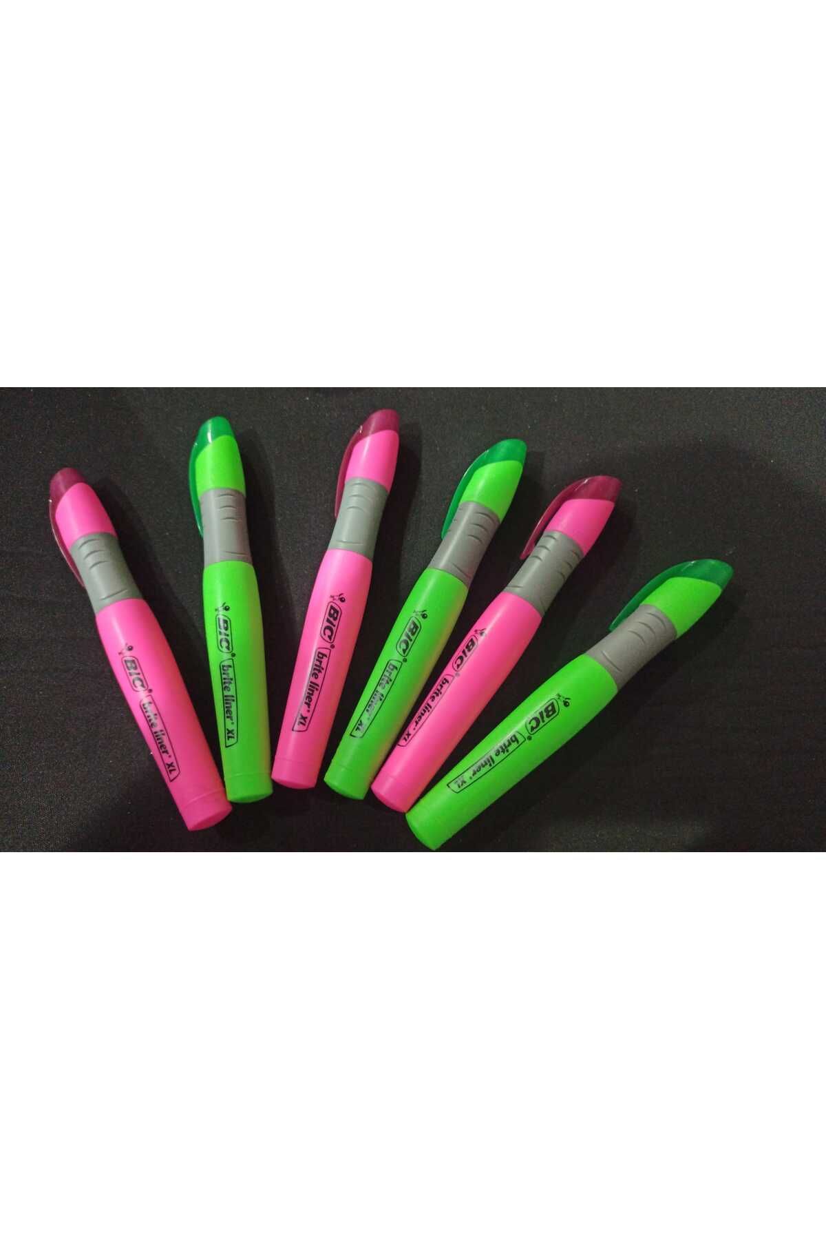 Bic-Highlighter Round Body Pen XL - GREEN AND PINK (6 PCS) 1
