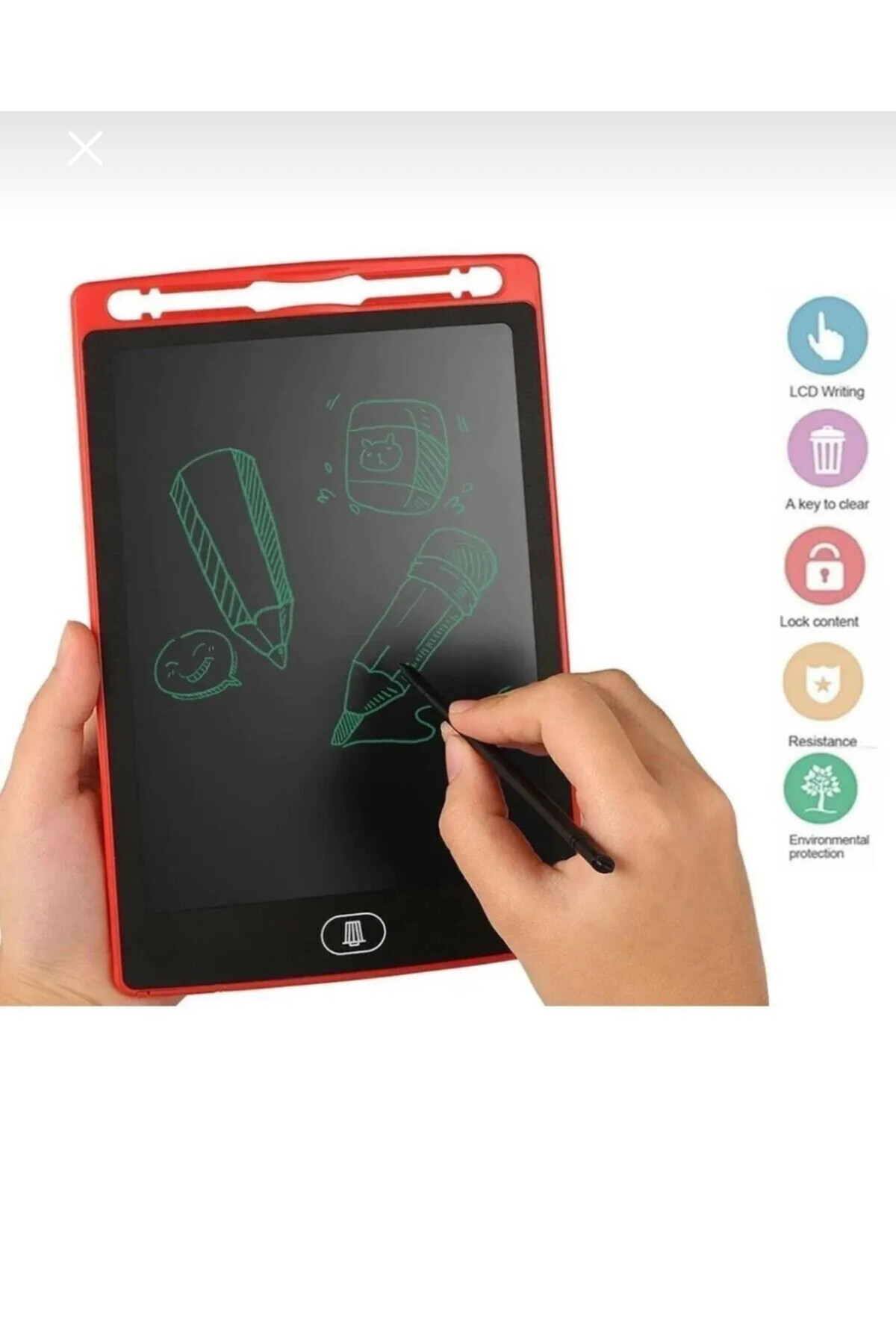ERAMBALAJ STORE Dijital Kalemli Çizim Yazı Tahtası Not Yazma Eğitim Tableti Writing Tablet 8,5 Inç Pembe