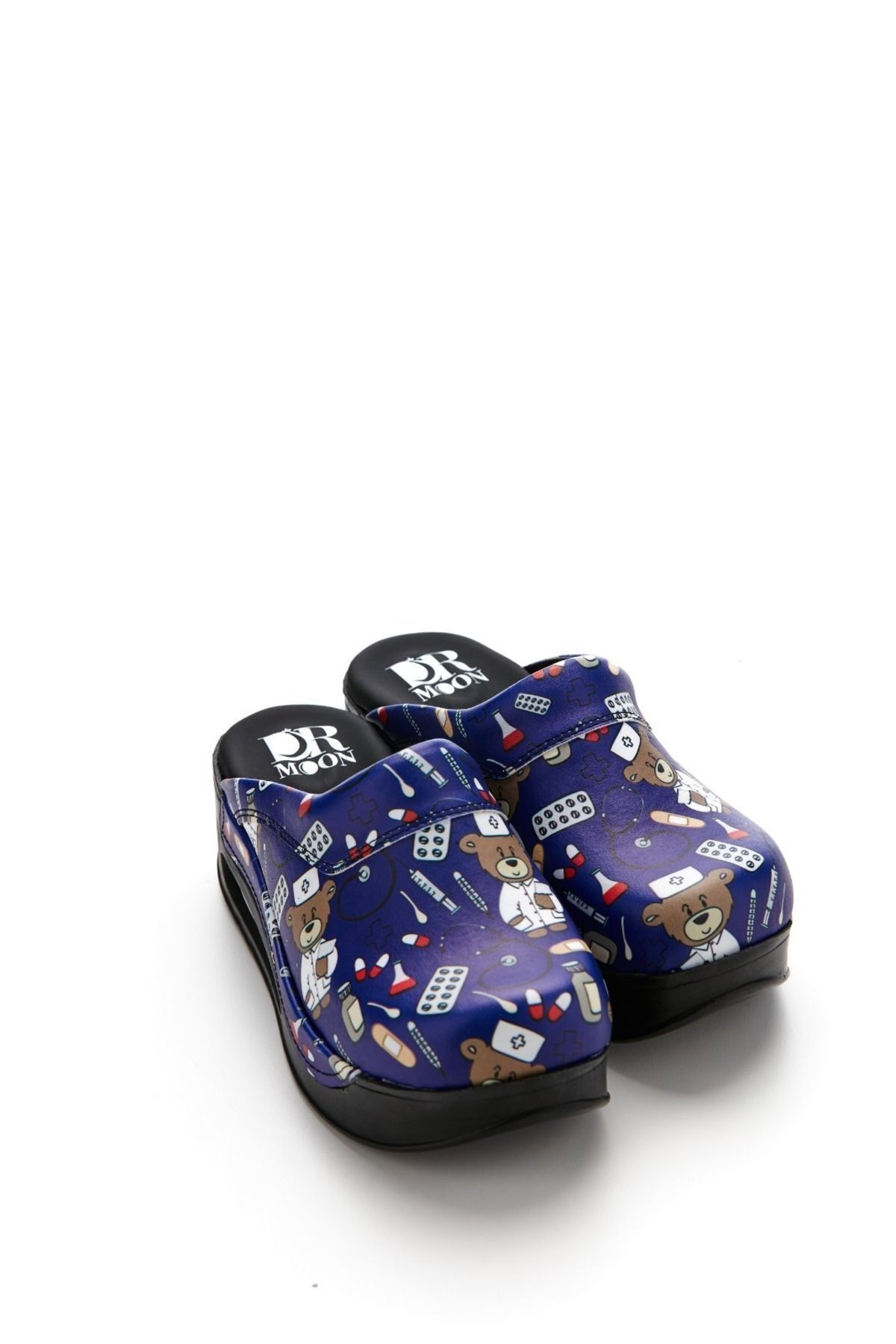 SABOTERLİK-Patterned Air Sole Wedge Heeled Orthopedic Hospital Nurse Women's Slippers 2