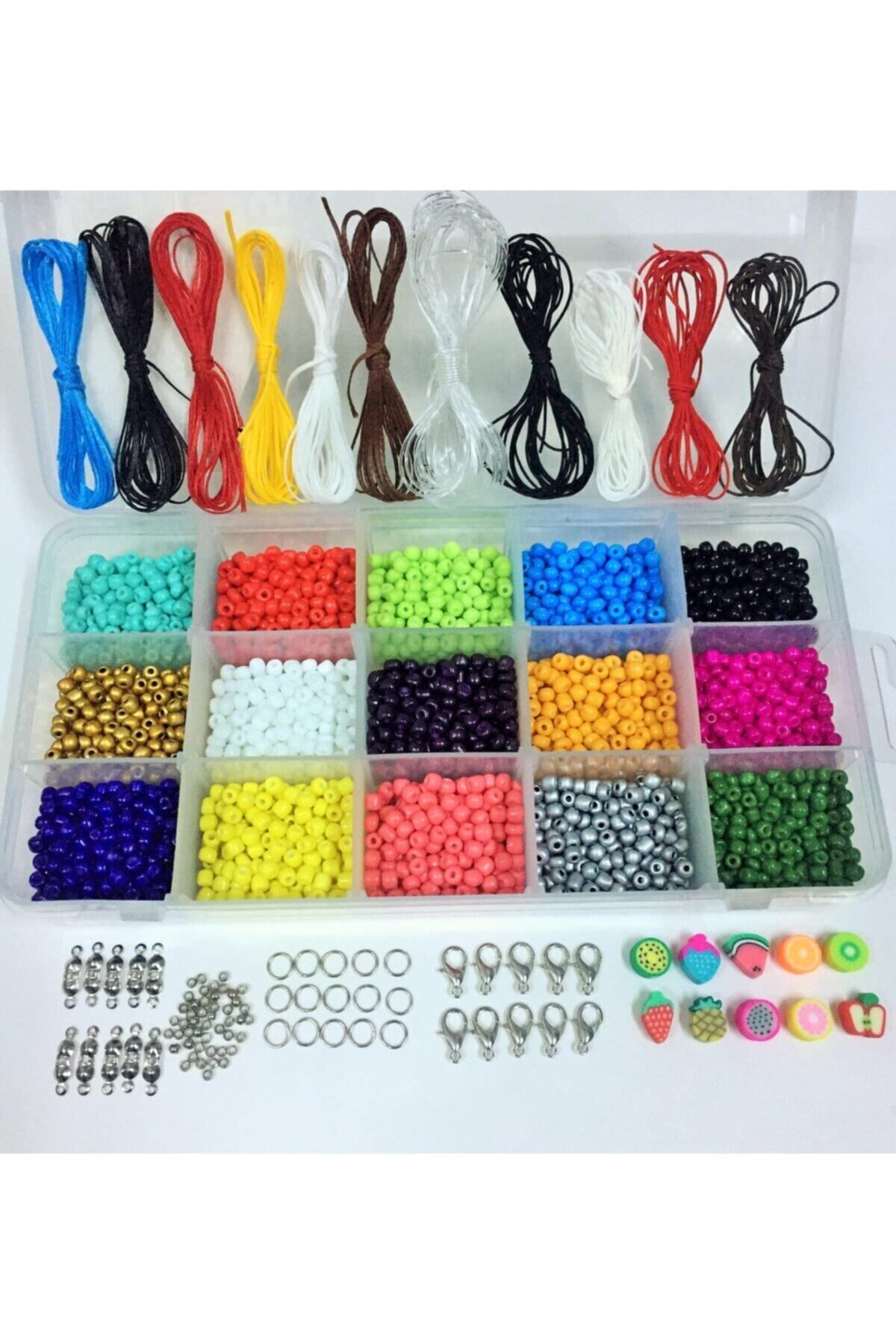 (NO:13) 32 Kinds of Hobby Jewelry Making Set with Fimo and Sand Beads (metal Color )