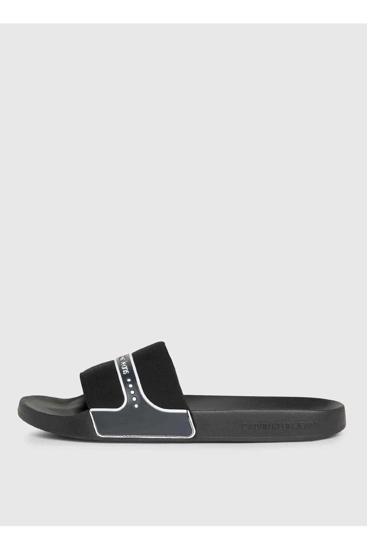 دمپایی سفید مردانه سیاه Slipper Neoprene Snap اورجینال Calvin Klein