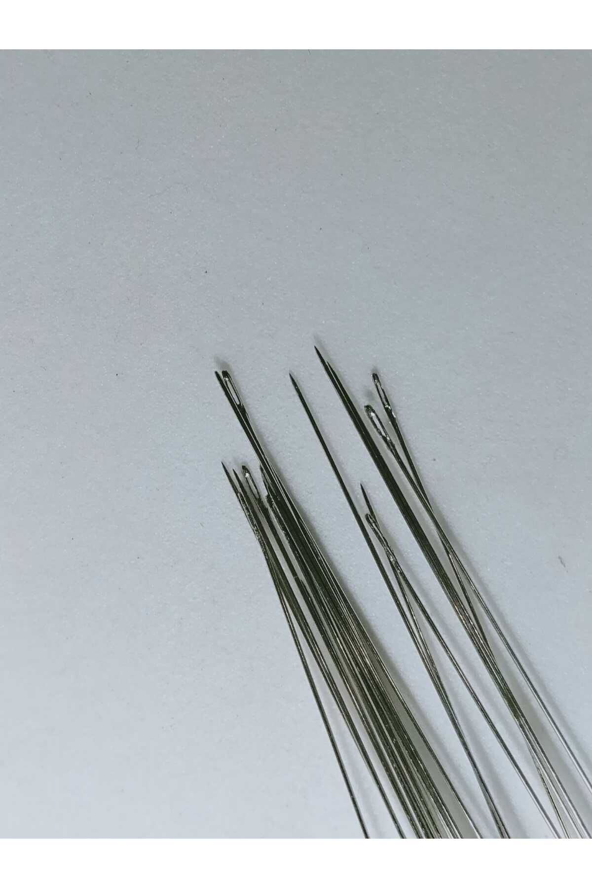 King 100 Numara 10cm 20 Adet Kum Boncuk Miyuki Iğnesi Esnek Yumuşak Ve 2 Adet Iplik Sarma Kartı