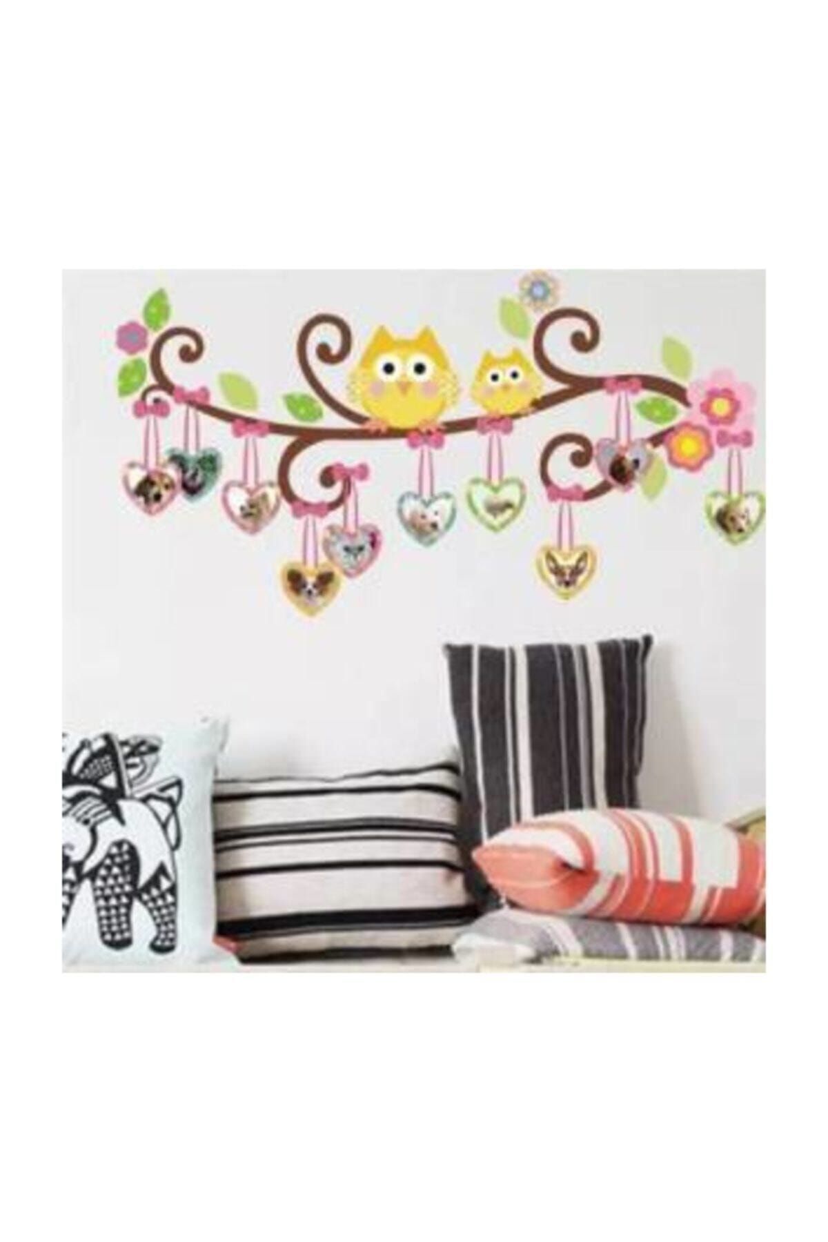 KT Decor Camera Copiilor Si Bebelușului Bufniță Veselă Familie Poza Decor Perete Ornament 105x56 Cm Autocolant Pvc - One Size