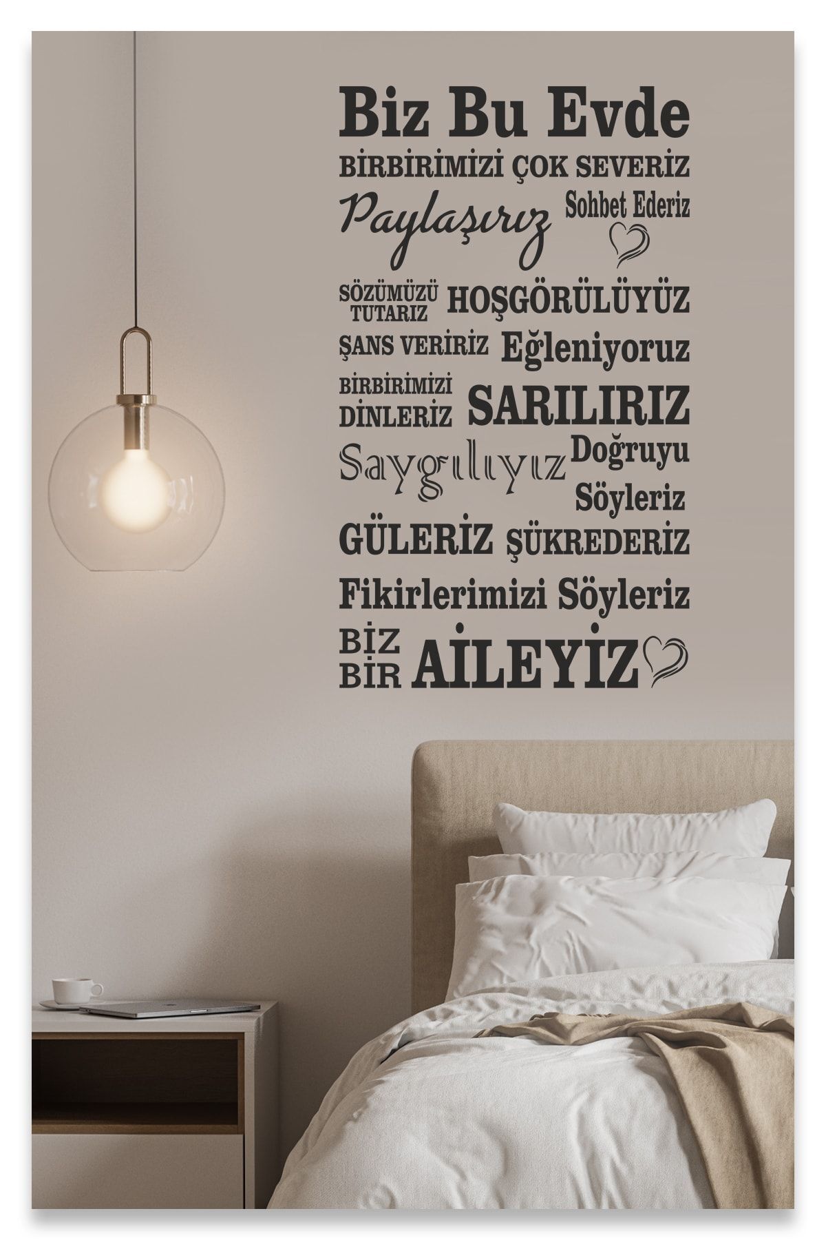 Sticker Sepetim Ev Kuralları Siyah Yazı Dekoratif Çok Amaçlı Duvar Sticker 45 cm. fotoğrafı 4 (önizleme)