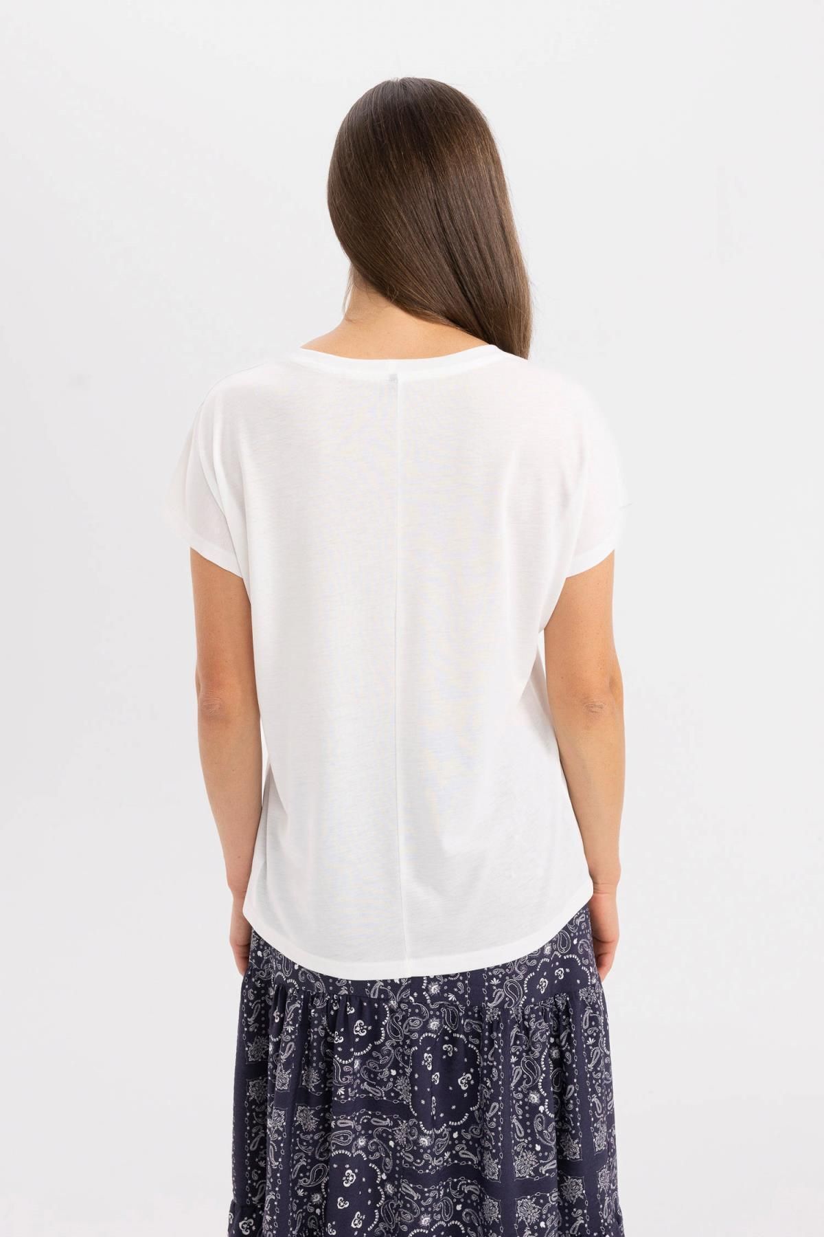 تی شرت زنانه دفاکتو | C7663AX24SP Defacto - Image 4