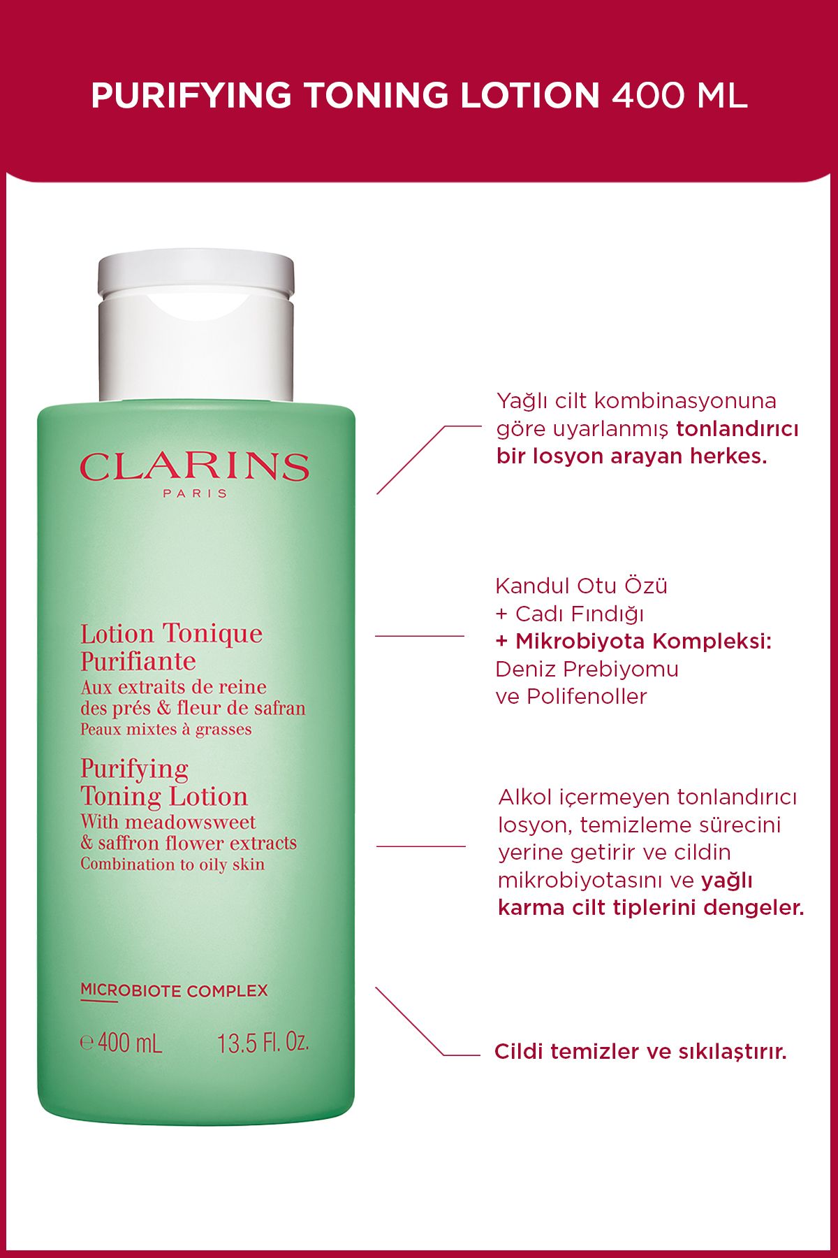 Clarins تونیک تعادل‌دهنده پوست با عصاره گیاهی و رتینول