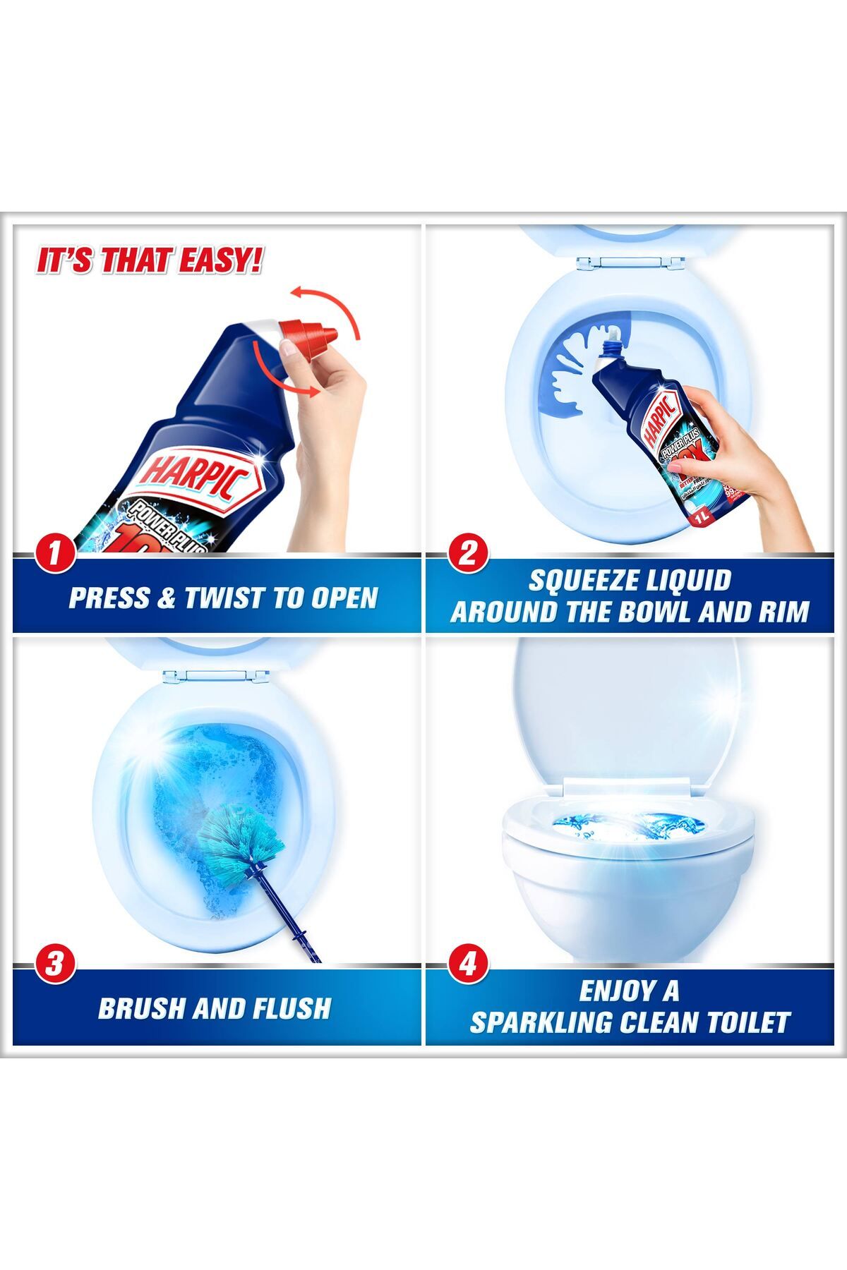 Harpic-Power Plus Toilet Cleaner, 10X Better Than Bleach, Fresh Fragrance, 750 ml, Pack of 3 5