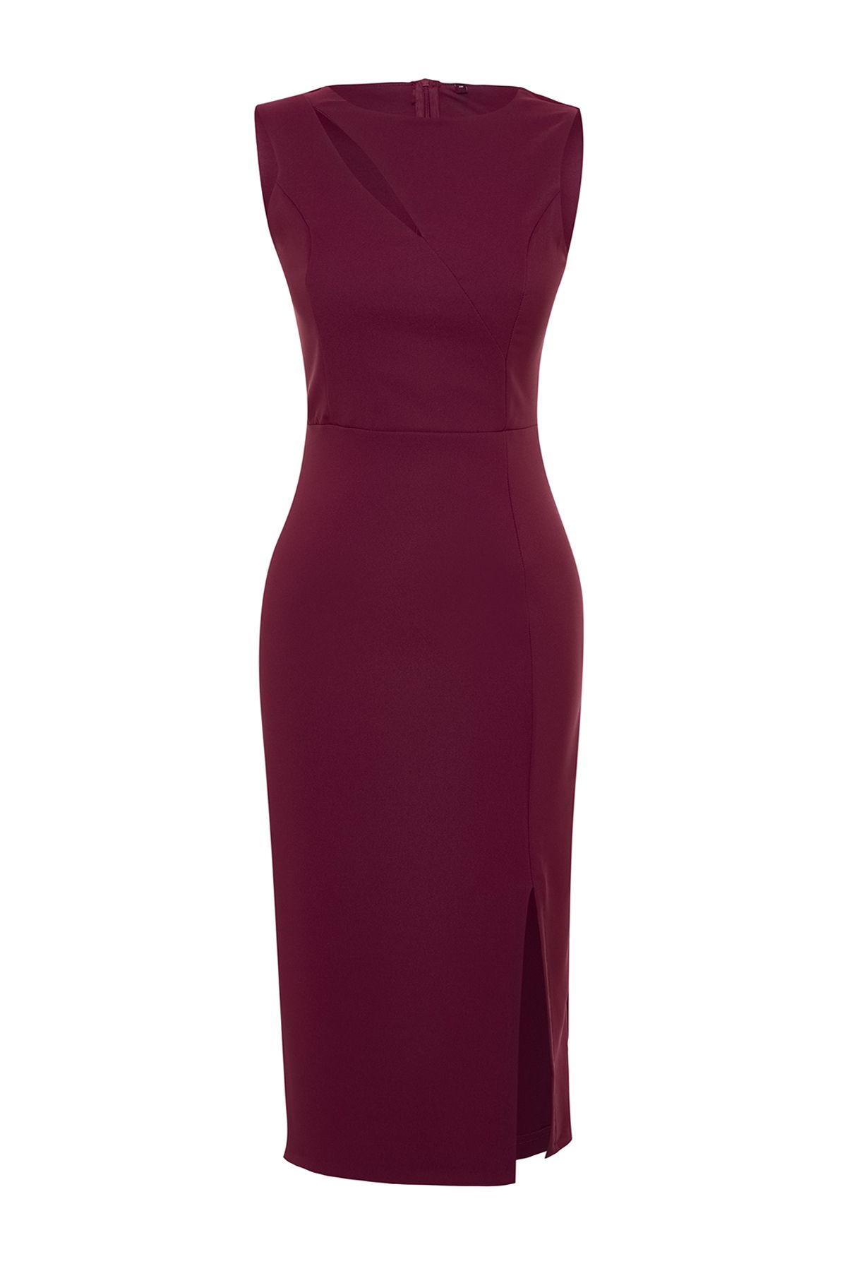 Trendyol Collection-Gewebtes Kleid in Pflaumenfarbe mit Cut-Out-Details - TPRSS24EL00140 7