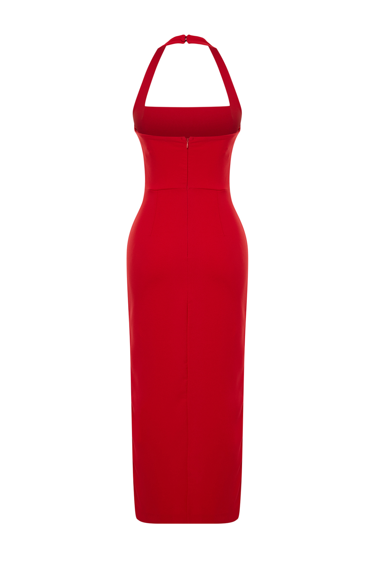 Trendyolmilla  Kırmızı Vücuda Oturan Dokuma Abiye Gece Mezuniyet Elbisesi TPRSS24EL00136 - Görsel 8