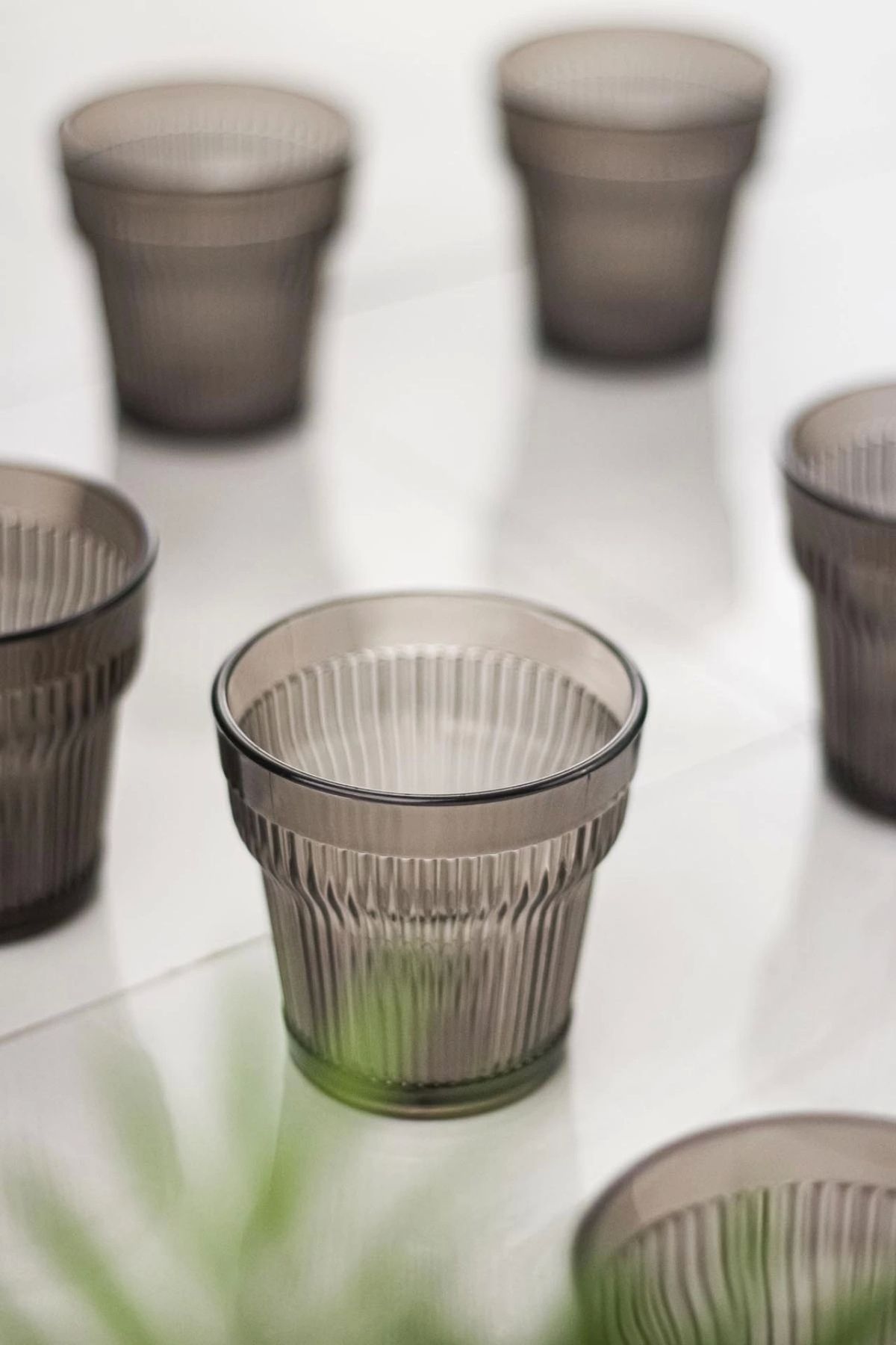 Depa-Acrylic Smoked 6-Piece Short Cup & Water Soft Drink Coffee Side Cup 300 Ml (Not Glass) 2