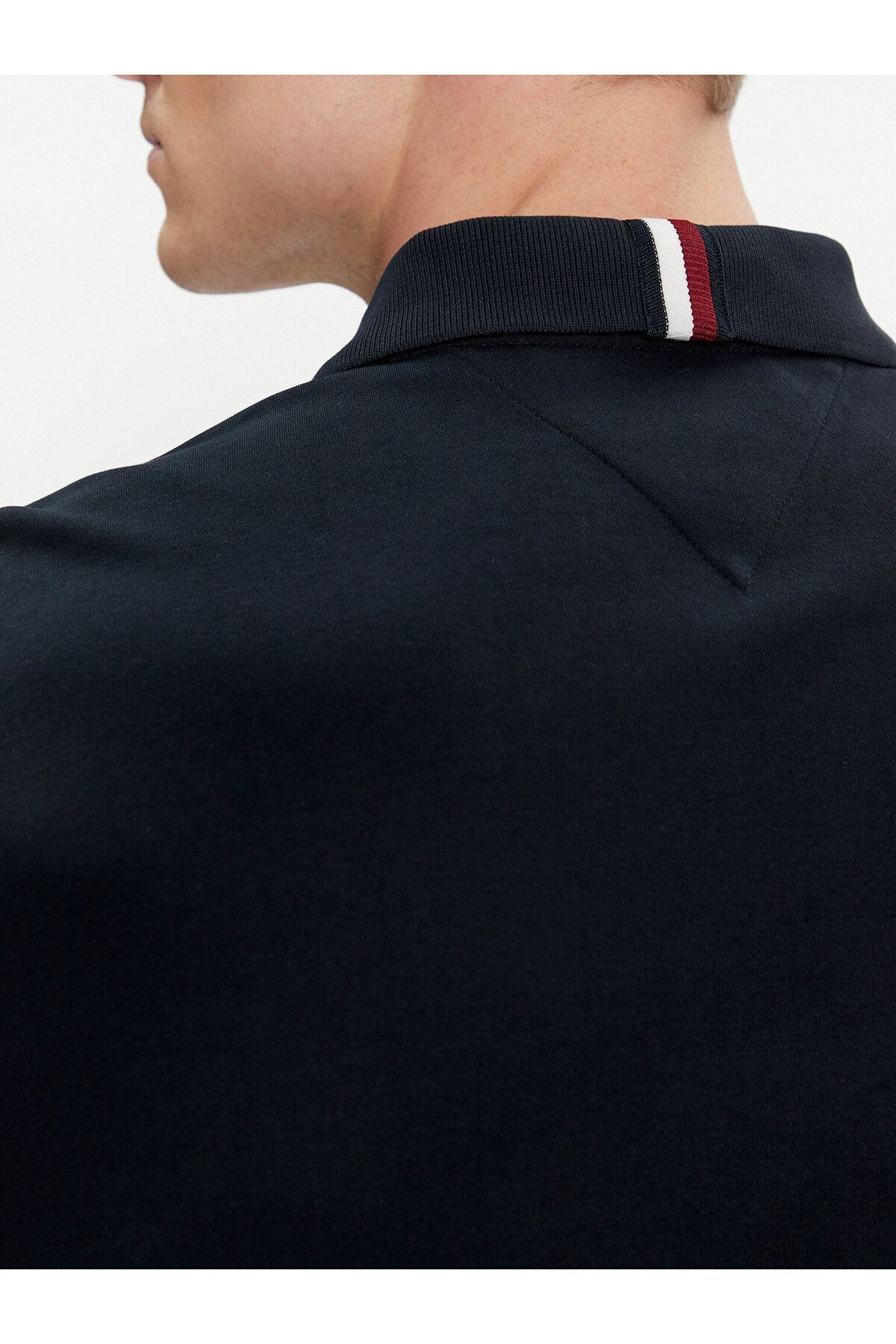تی شرت یقه پولو آبی مردانه بافندگی روزانه پیراهن چوگان Navy Blue Collar MW0MW34783 DW5 Tommy Hilfiger