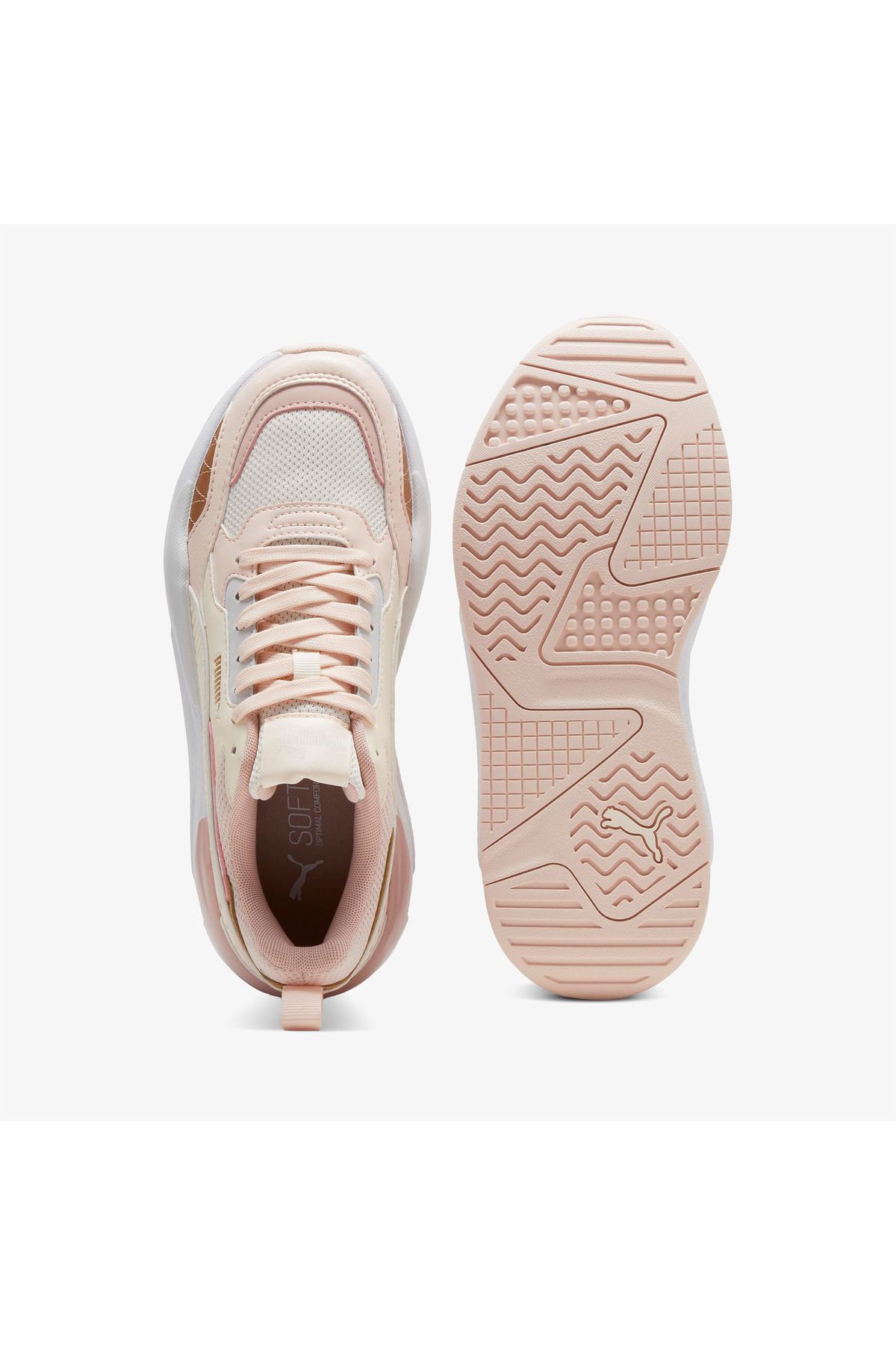 اسنیکر سفید زنانه کفش های روزانه کرم با اشعه 2 مربع Puma