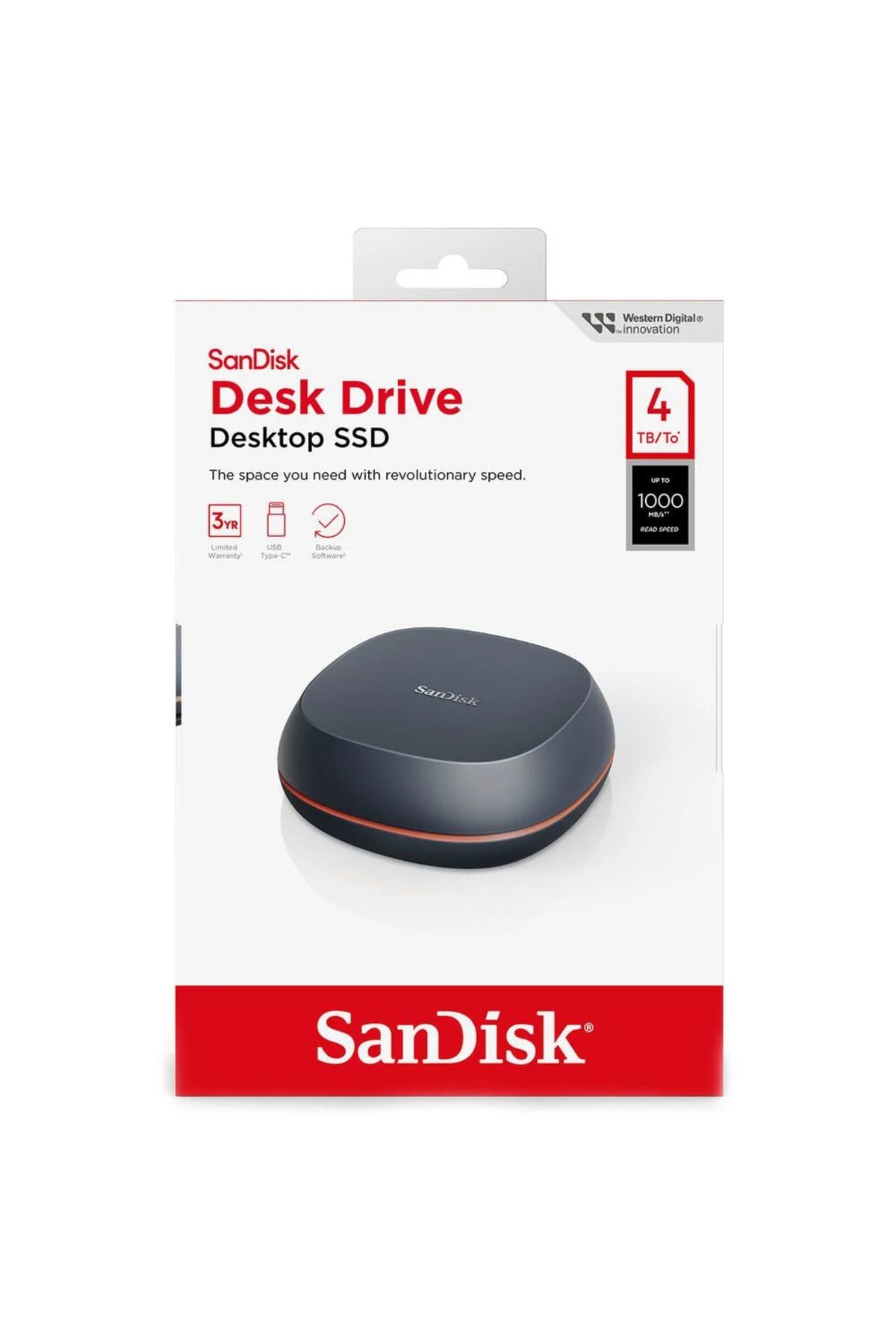 SanDisk-Desk Drive 4TB - 1000MB/s USB 3.2 Gen2 External SSD 6