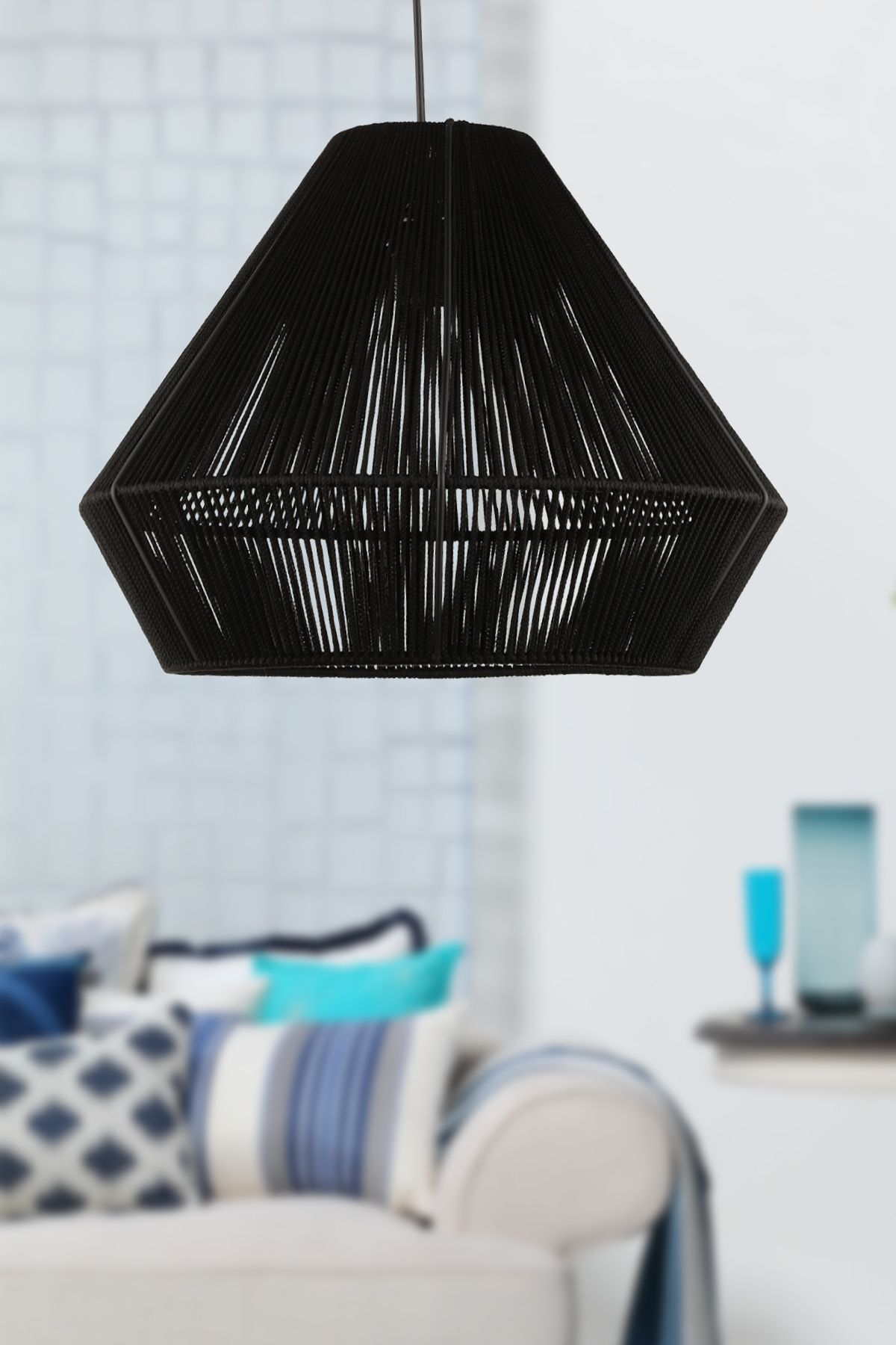 Hip Single Chandelier Black 40 Cm Braided