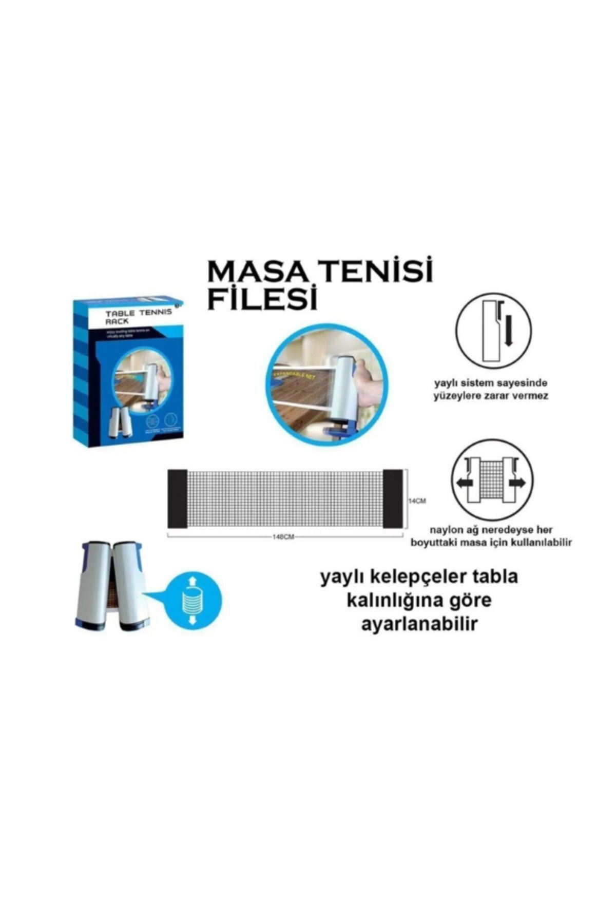 Janissary-Table Tennis Racket Table Tennis Net Portable 170 cm Compatible with All Tables 3