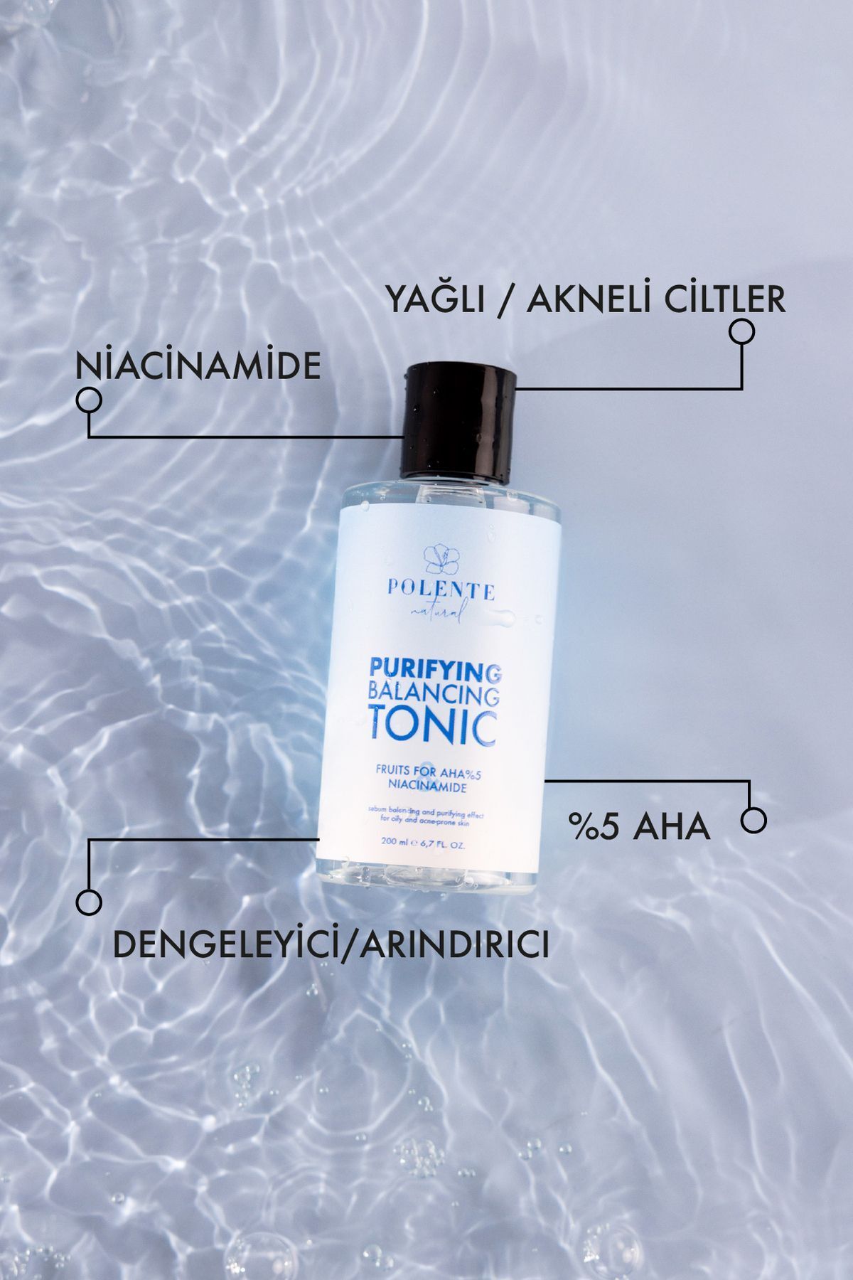 Polente Natural-Purifying Skin Cleansing Set - Oily and Acne Prone Skin for Aha and Niacinamide 3