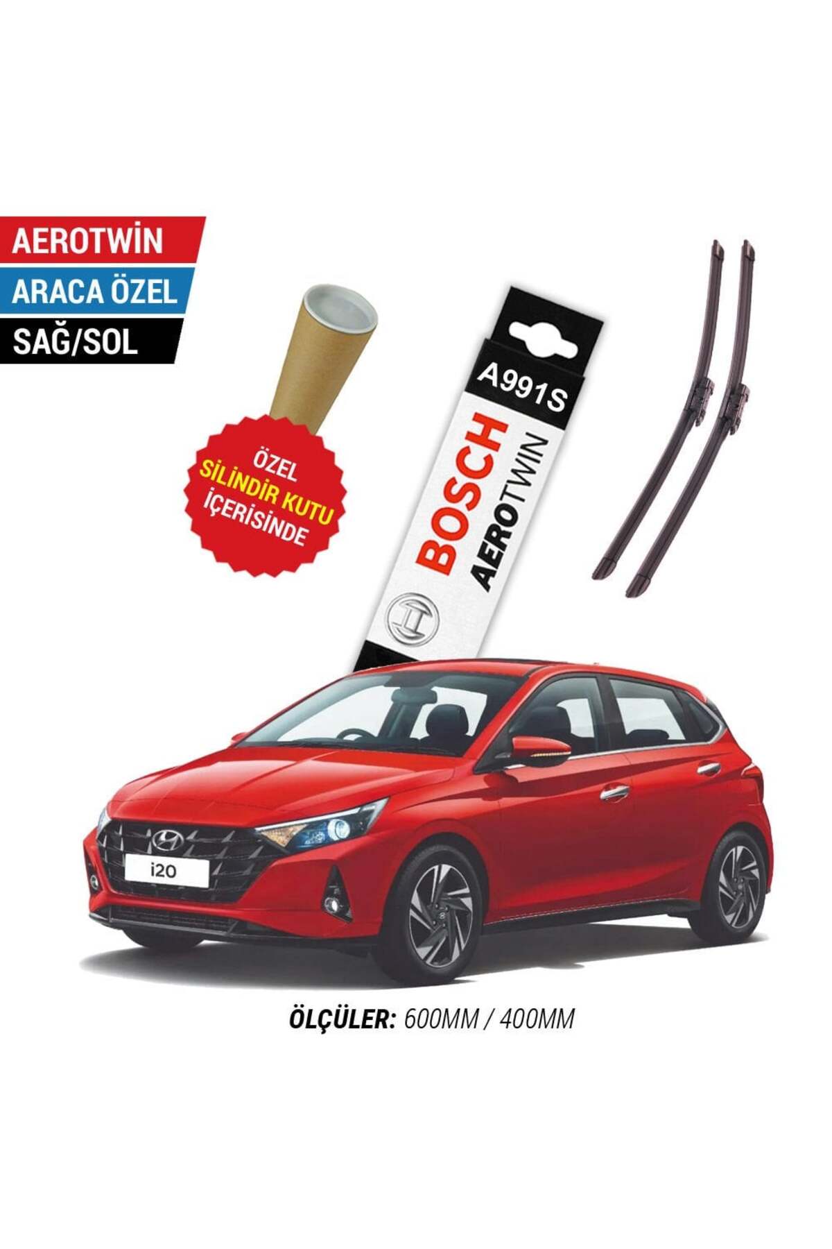 Bosch Hyundai i20 Silecek (2021-2025) Aerotwin A991S Uyumlu