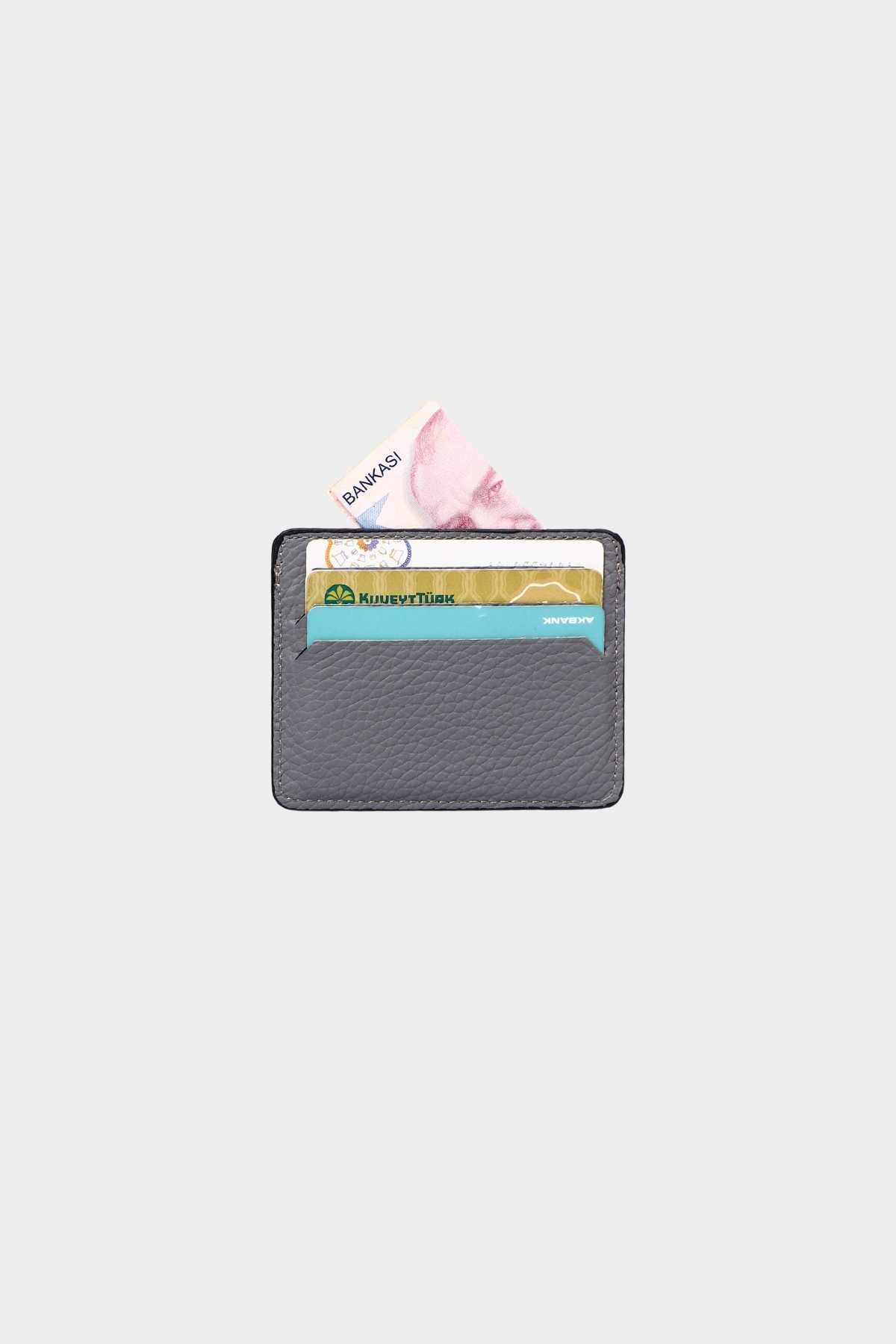 کارت دار مردانه و زنانه 0530 چرمی واقعی SUPER SLIM یونیسکس CARD HOLY FLOTHER GREY Grande
