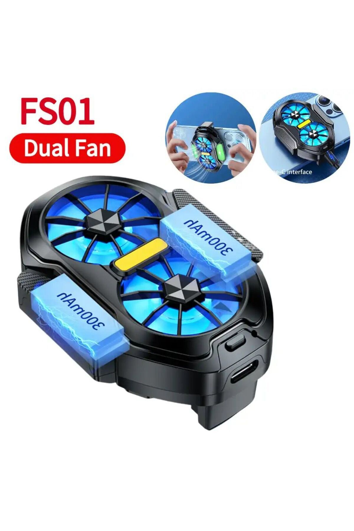 FS01 double Fan rechargeable mobile phone cooler long life strong cooling air cooling