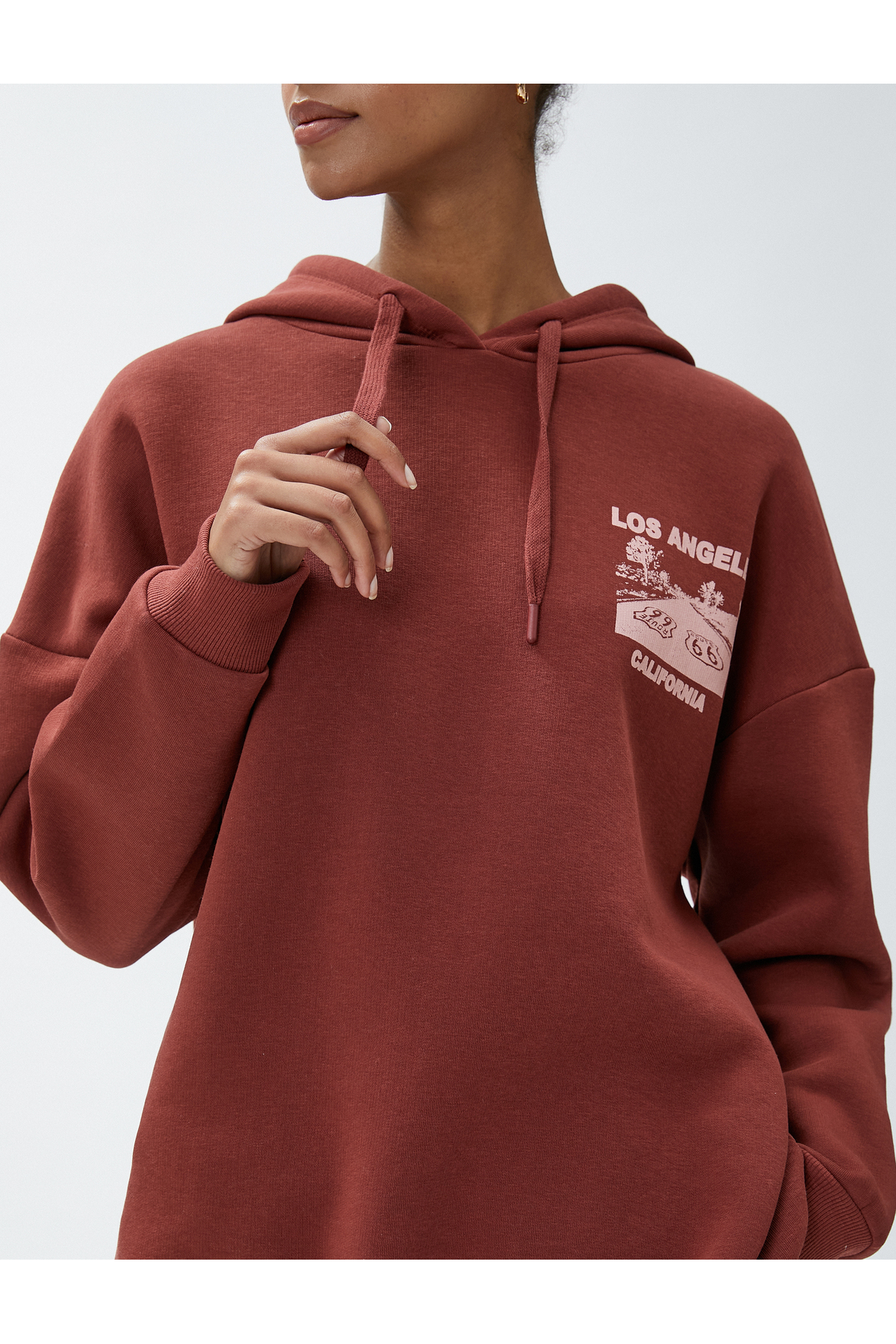 سویشرت زنانه قهوه ای کوتونKoton | 4WAL10058IK اورجینال - تصویر 5