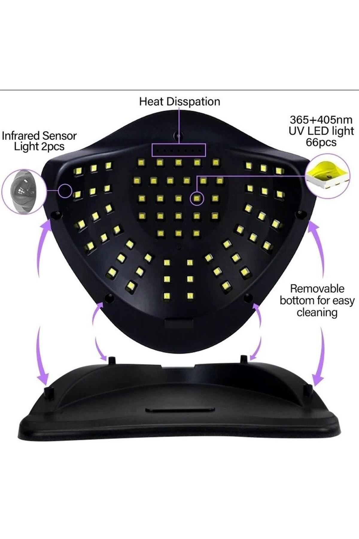 ژل ال ای دی و خشک کن دائمی لاک ناخن X 11 MAX 300 W 66 SunLikE