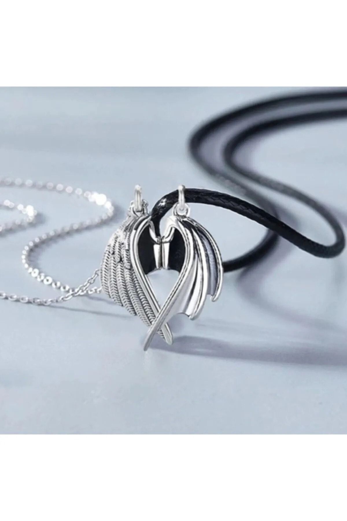 2Pcs Best Friends Magnet Merging Angel Necklace Gift Necklace