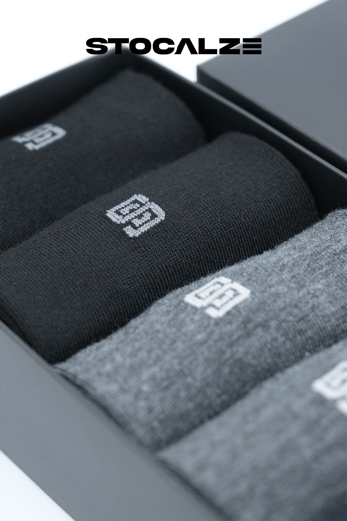STOCALZE  Bambu Erkek Uzun Konç Logo Desenli 6'lı Çorap. Dikişsiz ve Terletmeyen Erkek Soket Çorap - Görsel 7