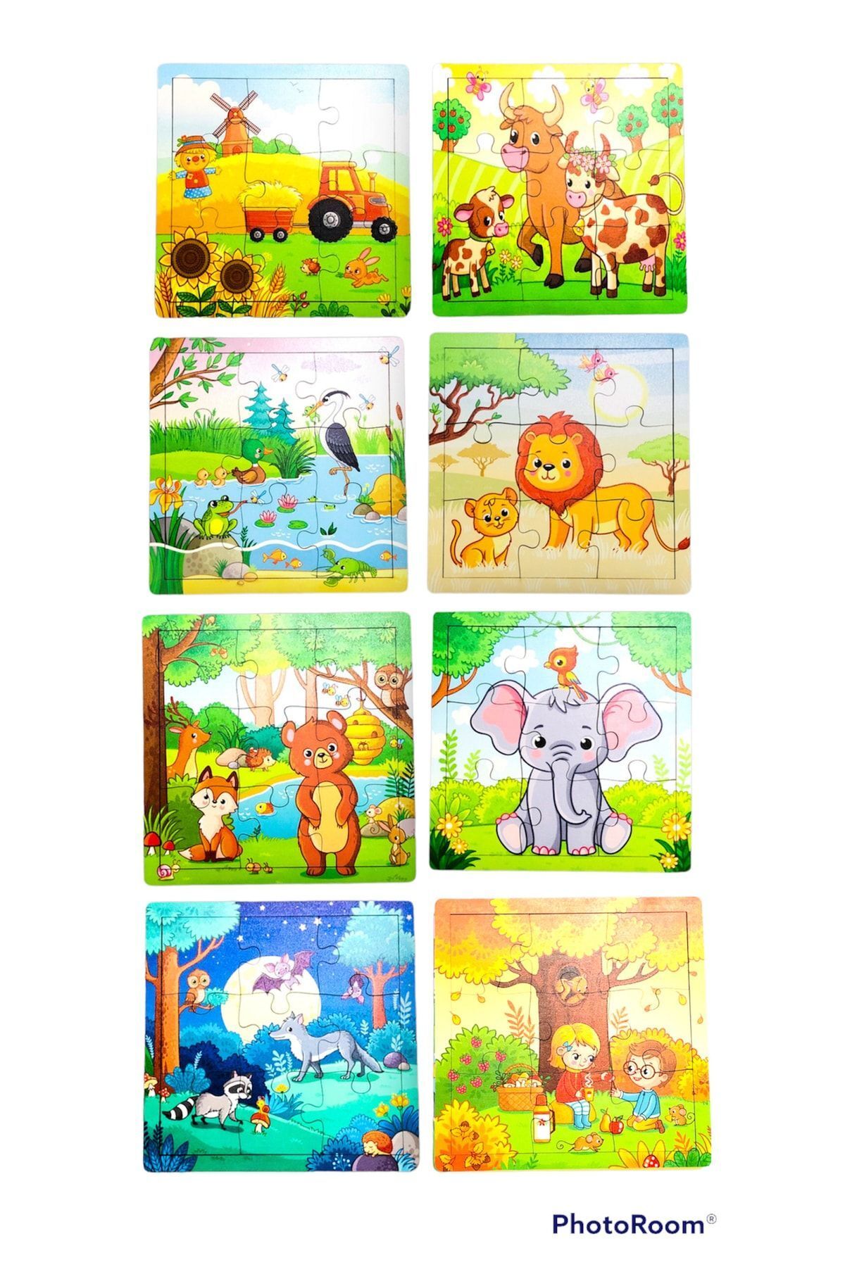 Ahşap Puzzle 8 Farklı Puzzle 9 Parçalı