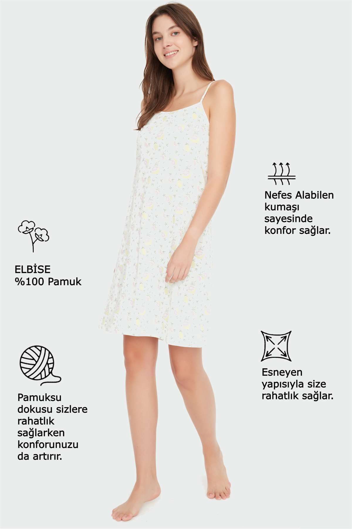 Mod Collection-- Γυναικείο φόρεμα εκρού με λουράκι 4
