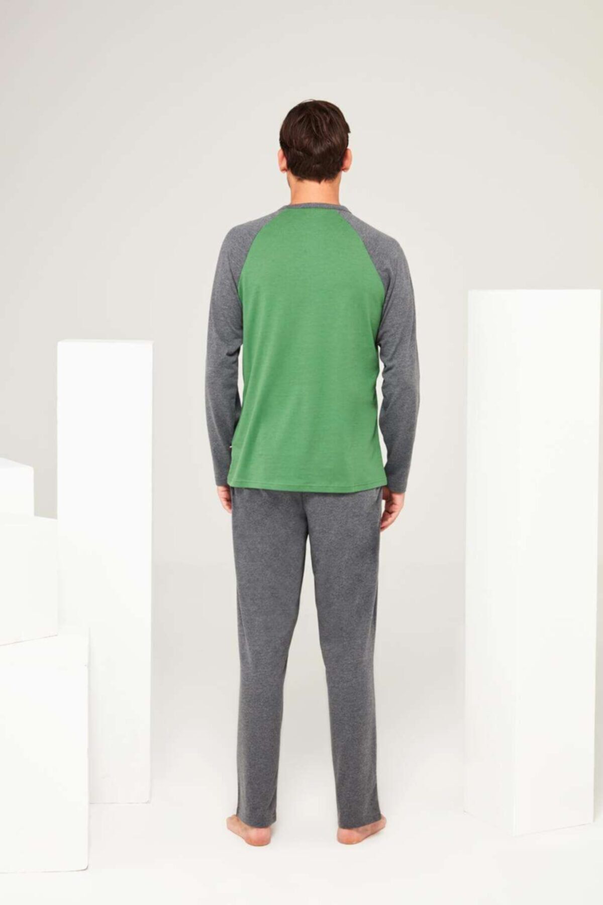 ست پیژامه سبز مردانه لباس خواب یقه گرد U.S. Polo Assn.