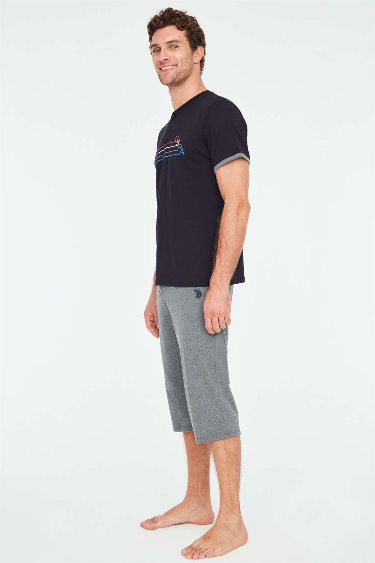 ست پیژامه آبی مردانه کاپری ناوی اورجینال U.S. Polo Assn.