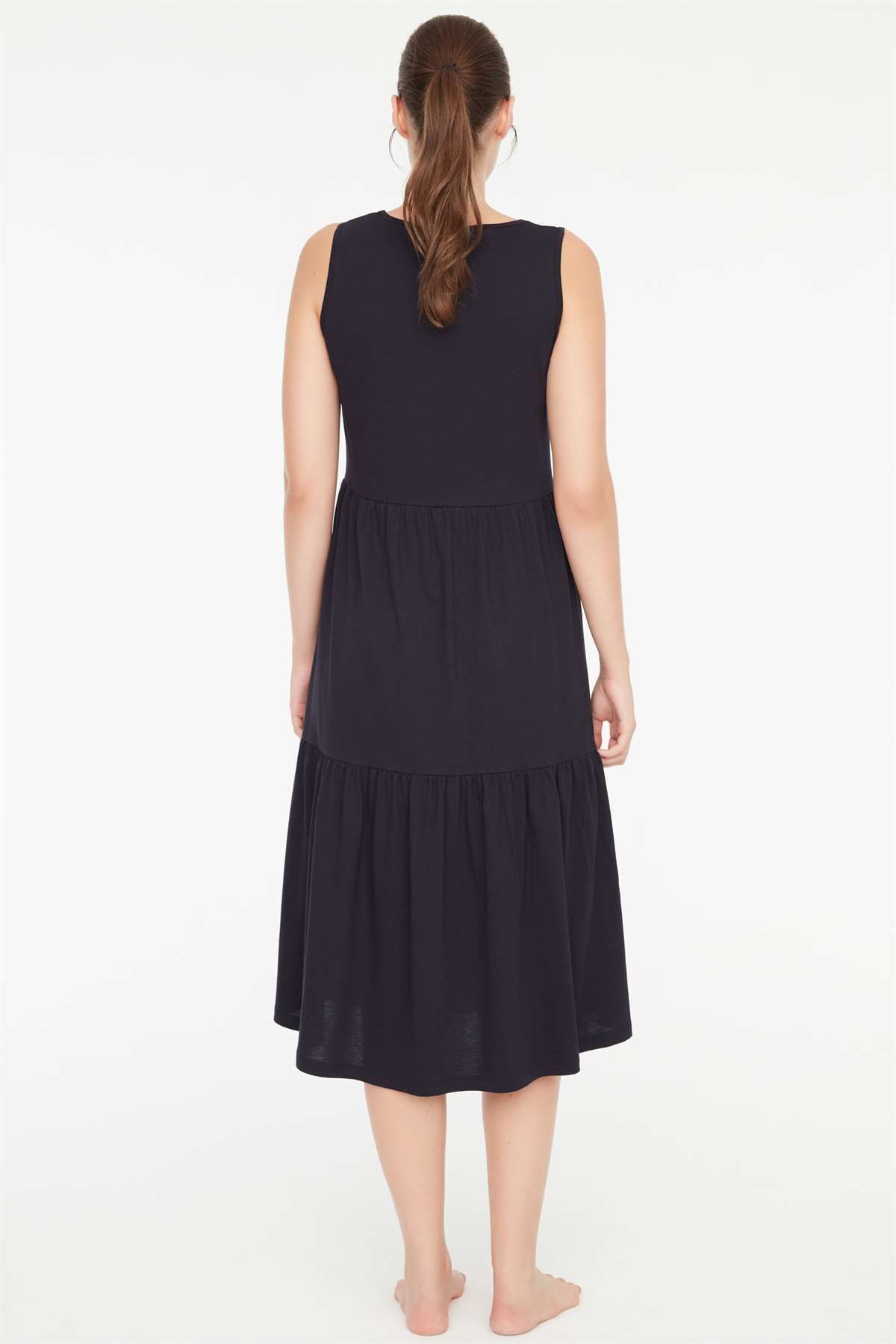 Mod Collection-Women's Zero Sleeve Navy Blue Dress 3c8t8n4 3