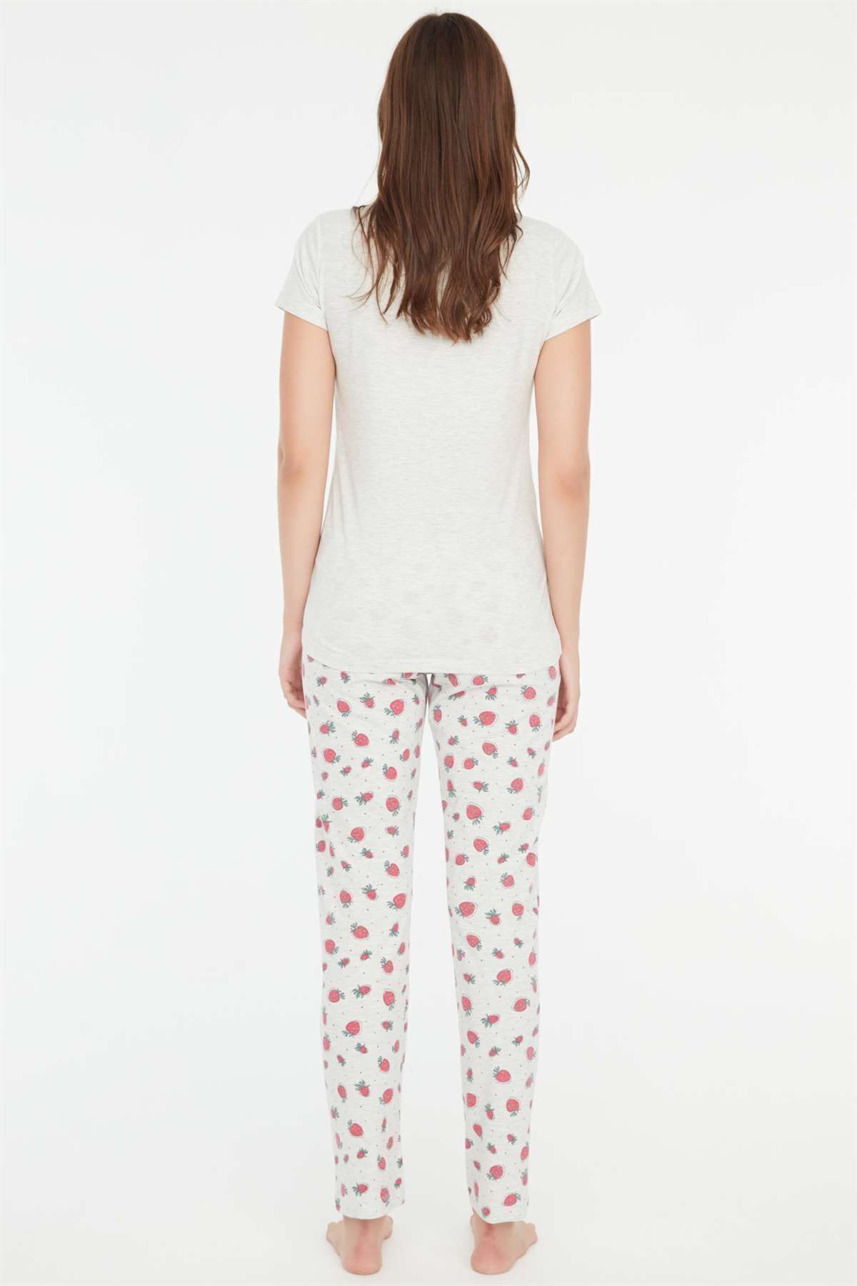 Mod Collection-- Set de pijamale pentru femei Snow Melange cu gât rotund 4