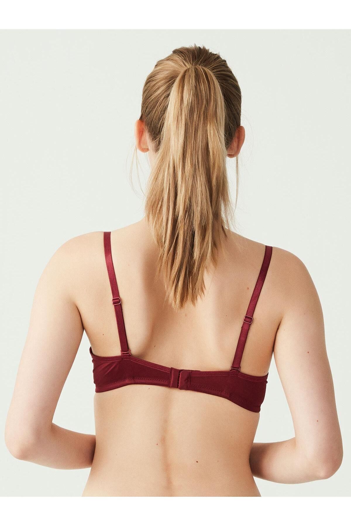 U.S. Polo Assn.-- Women's Burgundy Hollow Eared Bra 66140 3