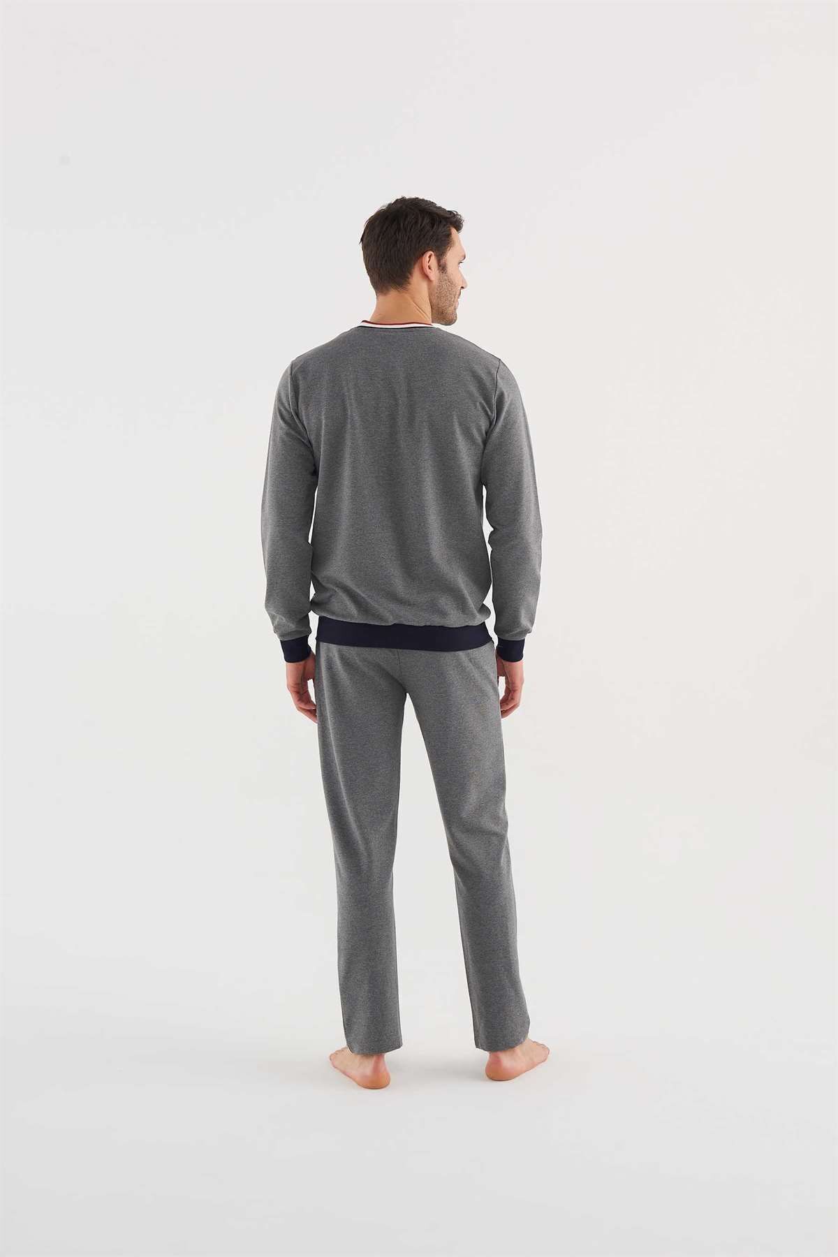 ست پیژامه خاکستری مردانه لباس خواب آنتراسیت ملانژ U.S. Polo Assn.