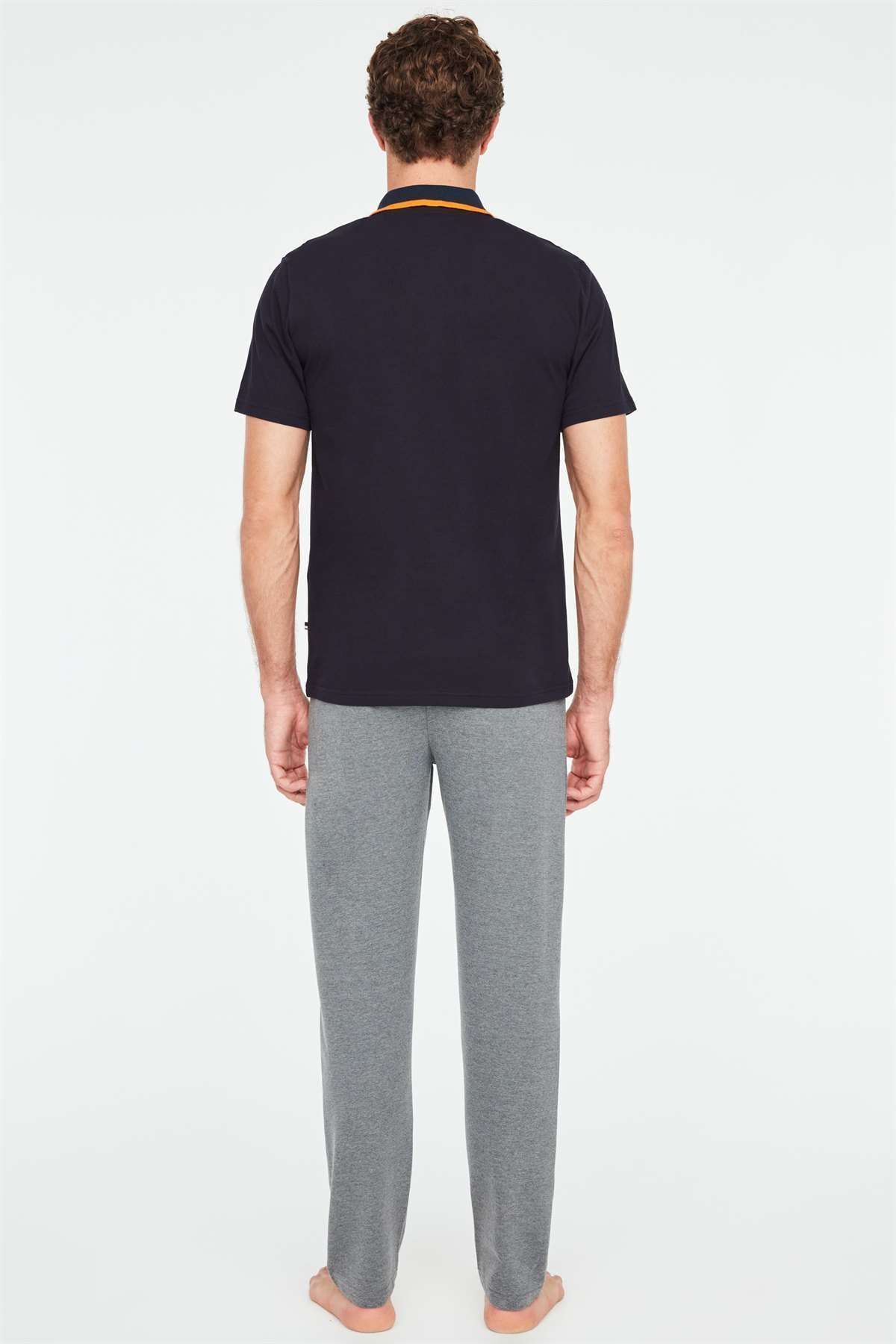 ست پیژامه آبی مردانه لباس خواب سرمه ای U.S. Polo Assn.
