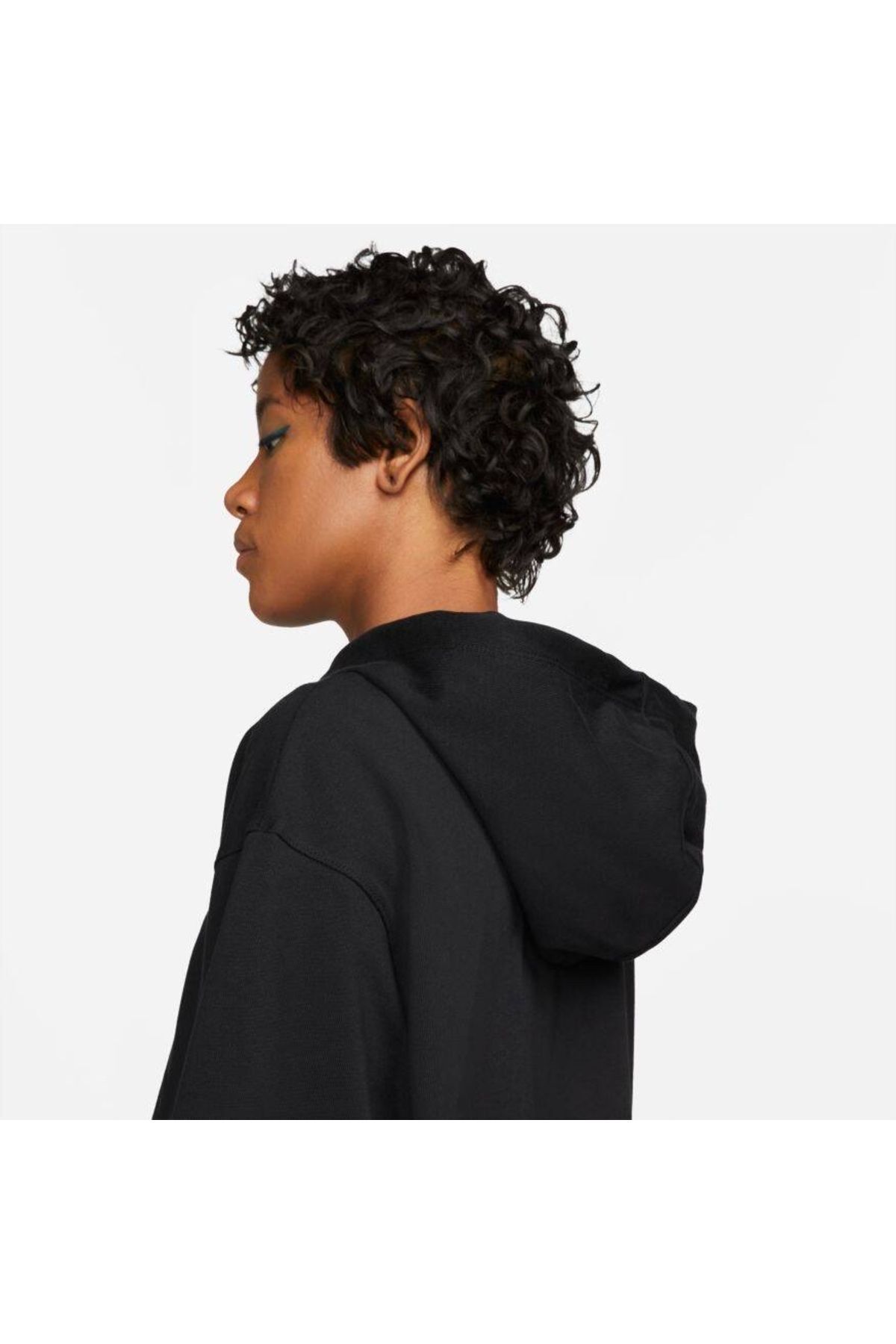 Nike سویشرت زنانه مشکی اورسایز ژرسی هودی اسپرت DM6415-010