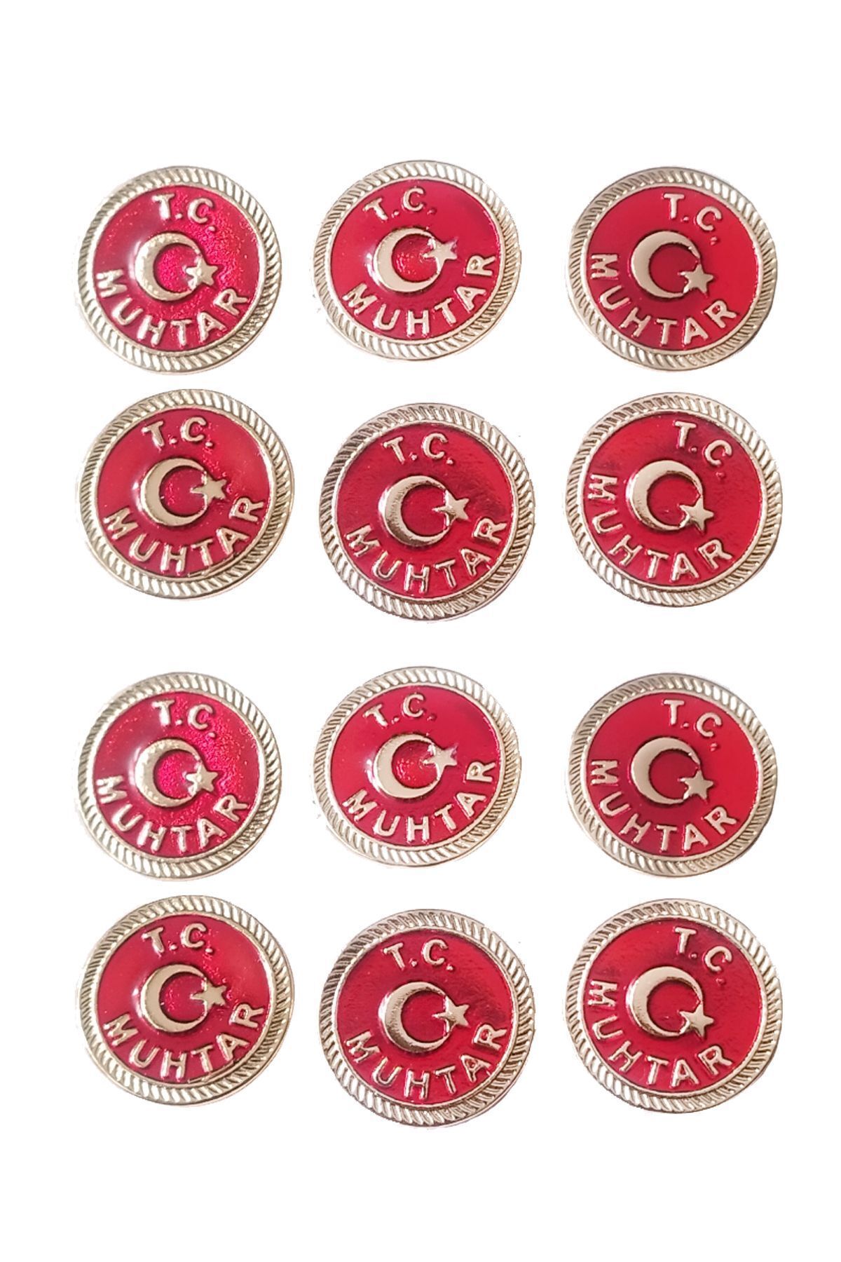 Mukhtar Collar Badge Bright Red Color 1 Pack of 12