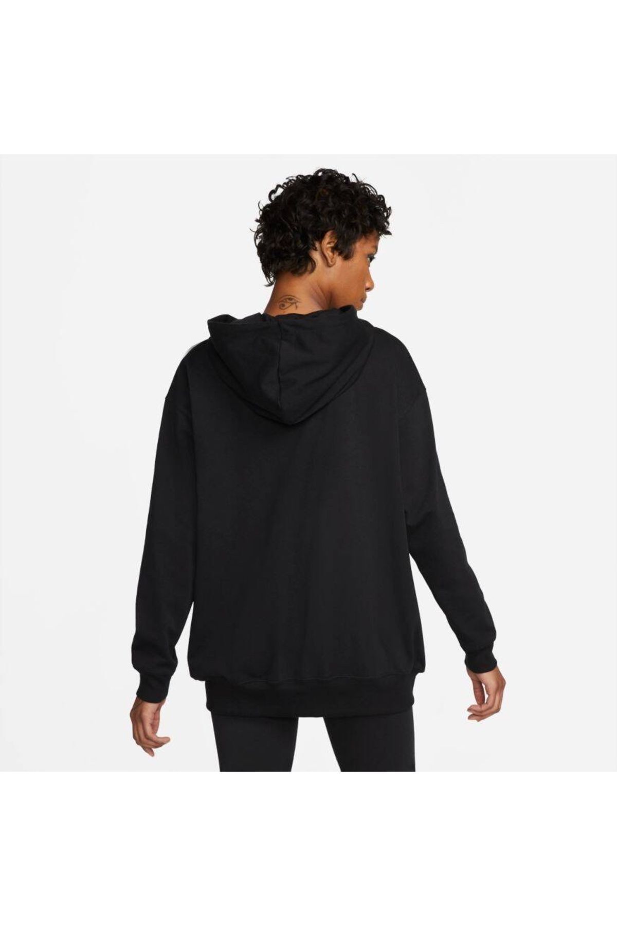 Nike سویشرت زنانه مشکی اورسایز ژرسی هودی اسپرت DM6415-010