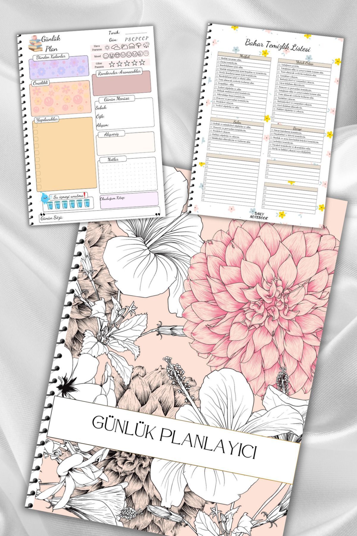 daily notebook-Daily Planner Notebook,120 Pages,a5,flower 1