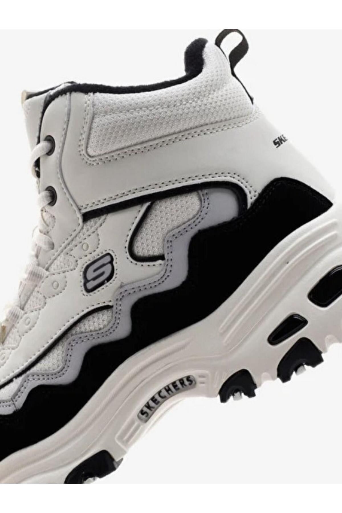 SKECHERS-حذاء نسائي من D'lites - New Lane Warm Tech باللون الأبيض والرمادي168026 WGRY- قالب عريض 6