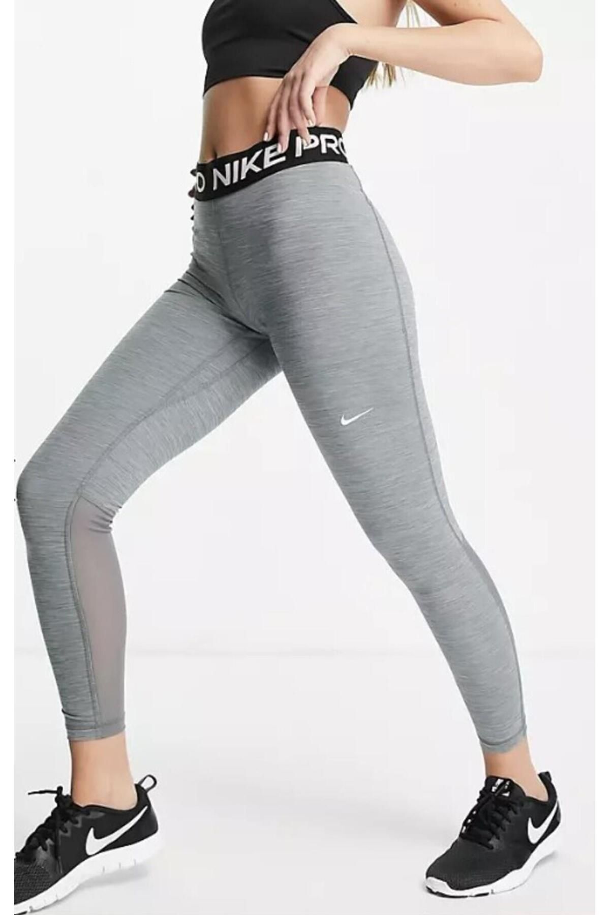 Nike Pro Regular Waisted Mesh Gray Recovery Women s Tights