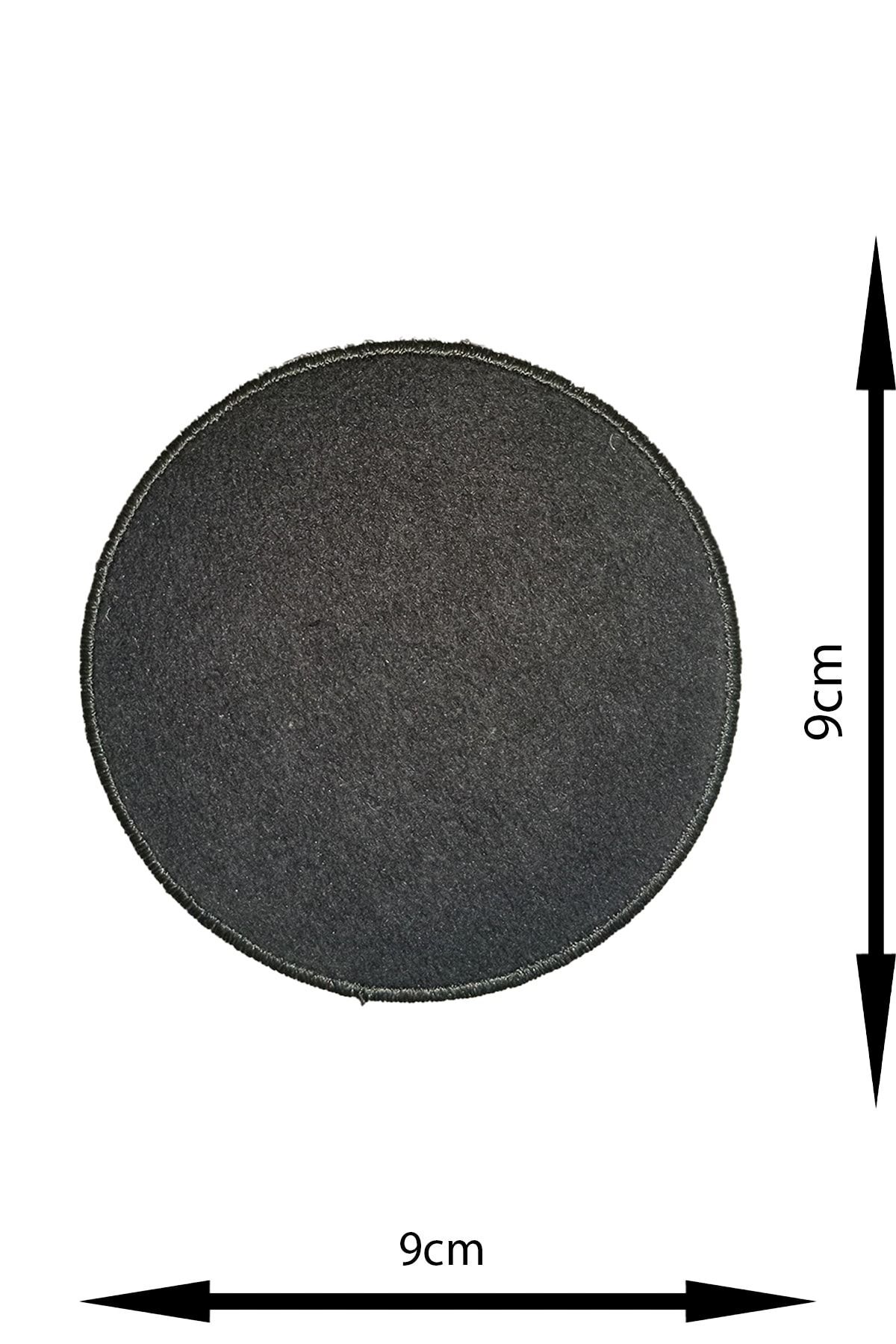 REMSATİC Ütü Ile Yapışan Arma - Patch - Dirsek, Diz Yama Modeli (yuvarlak) Gri (9cm Çap)