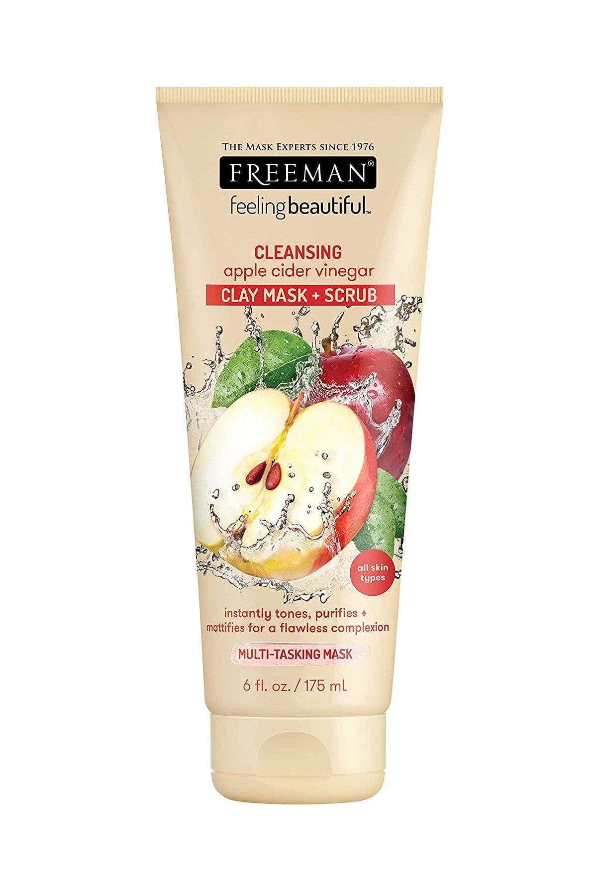 Freeman-Apple Cider Vinegar Foaming Clay Mask Scrub 175ml 1