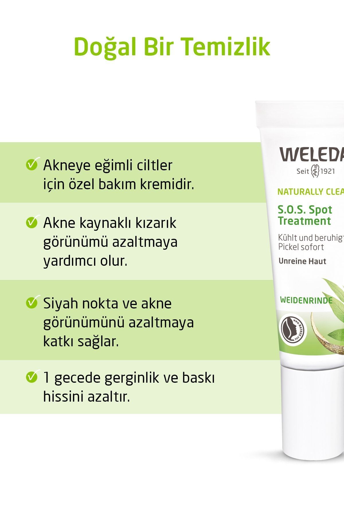 کرم مراقبت از آکنه طبیعی پاک کننده ارگانیک 10 میلی لیتر Weleda