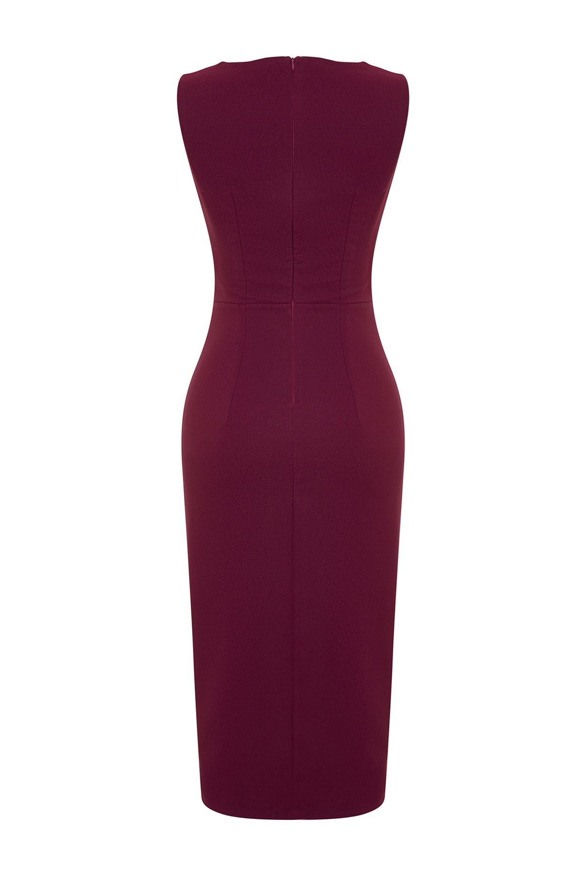 Trendyol Collection-Gewebtes Kleid in Pflaumenfarbe mit Cut-Out-Details - TPRSS24EL00140 8