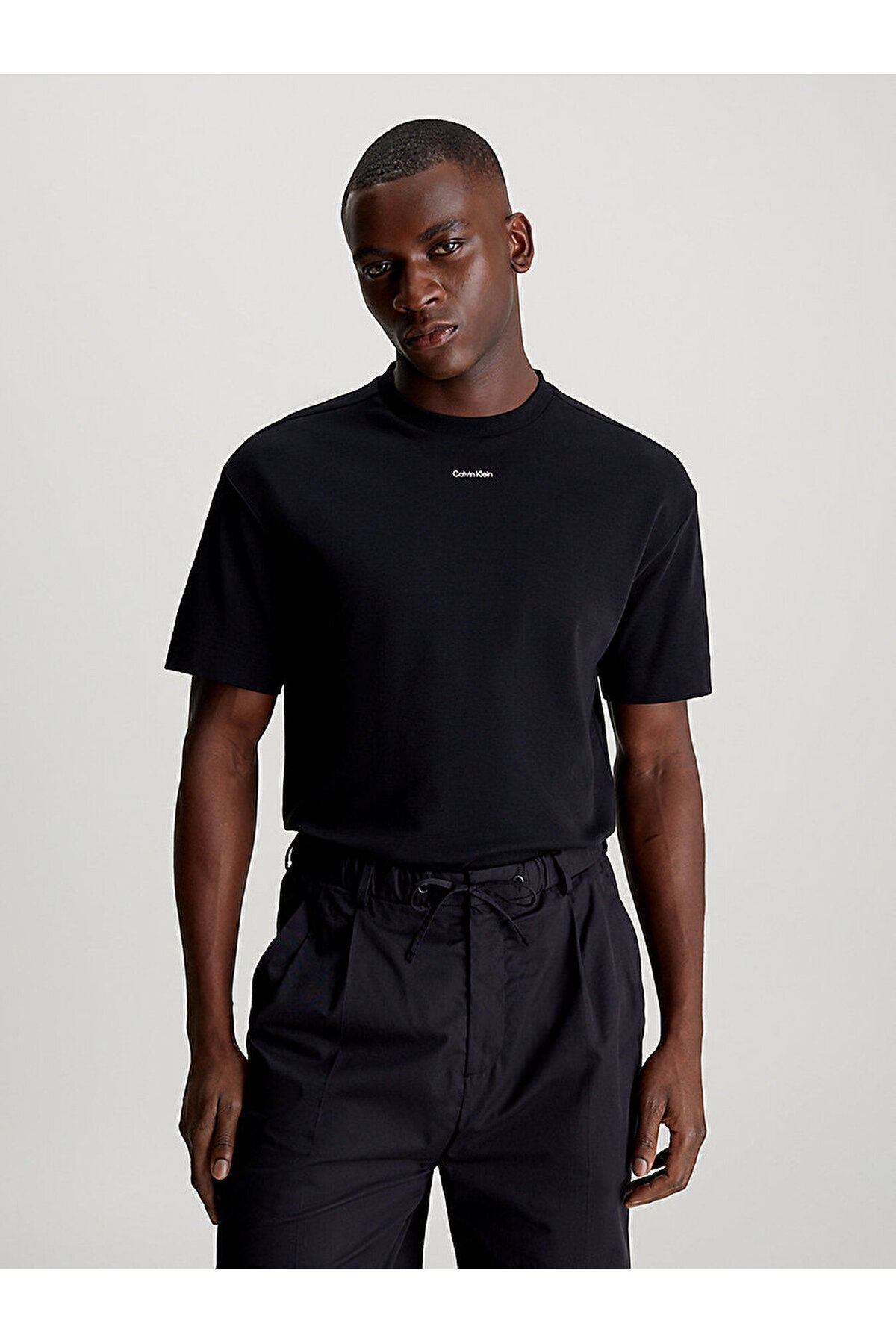 Calvin Klein Men s Logo Short Sleeve Cotton Black T Shirt K10K112487 BEH Trendyol