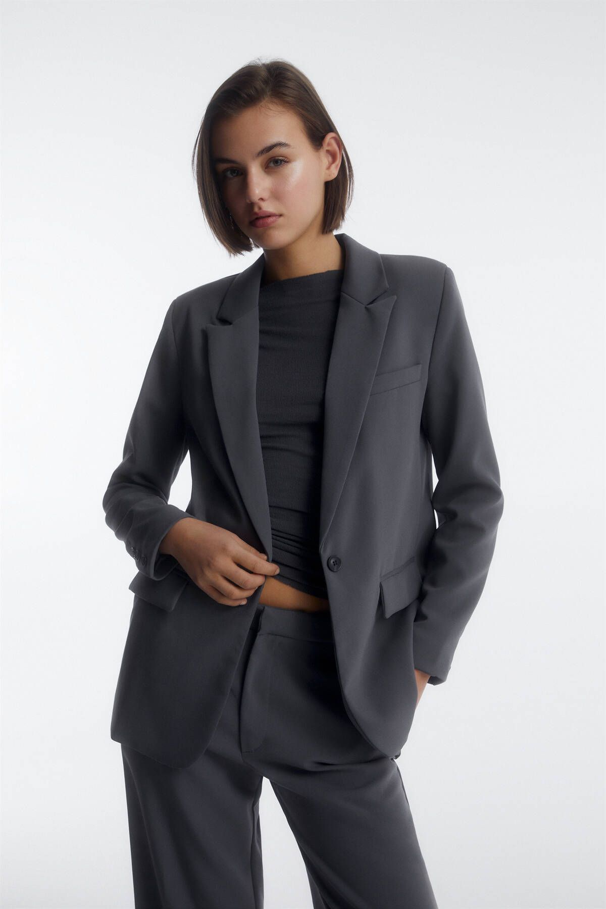 Pull Bear Gri blazer Fiyat Yorumlar Trendyol