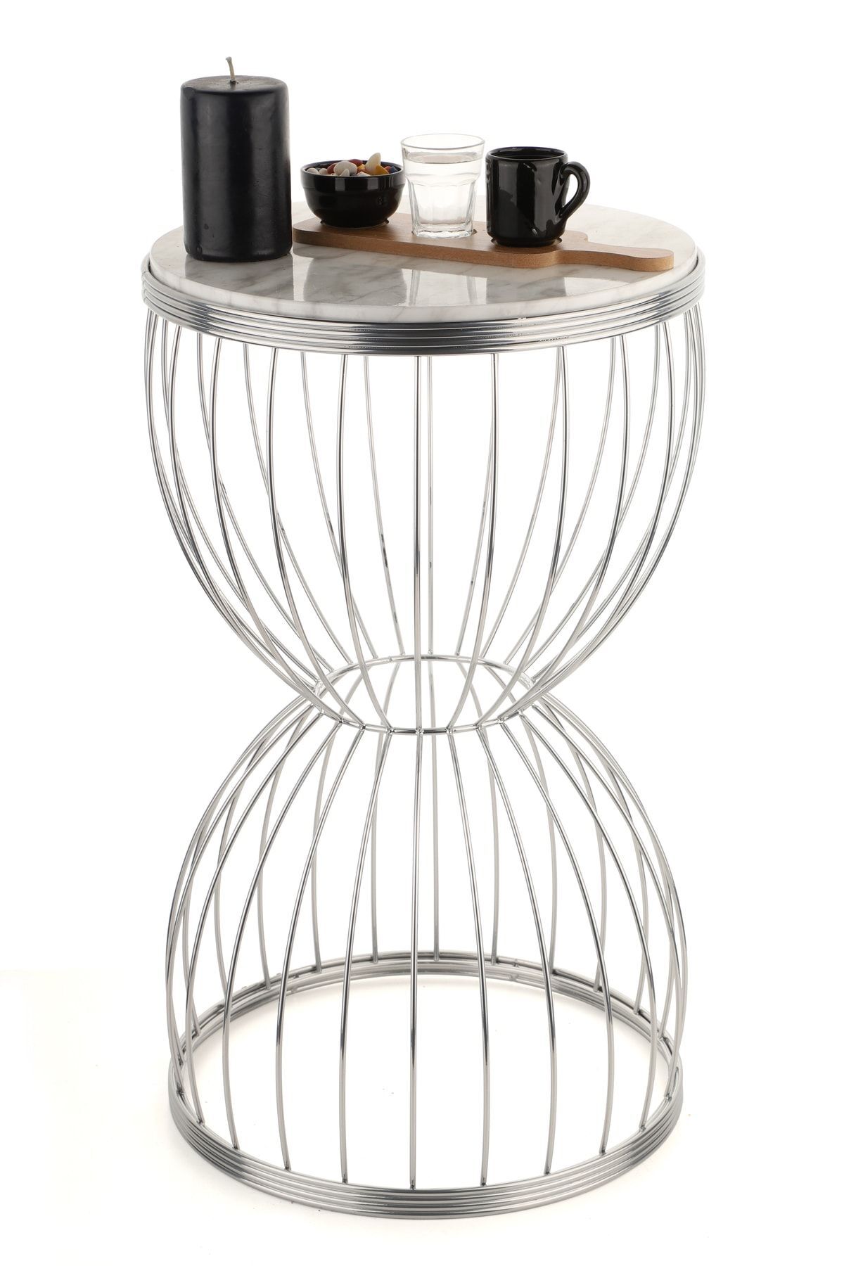Venezia Coffee Table Chrome Marble Wood
