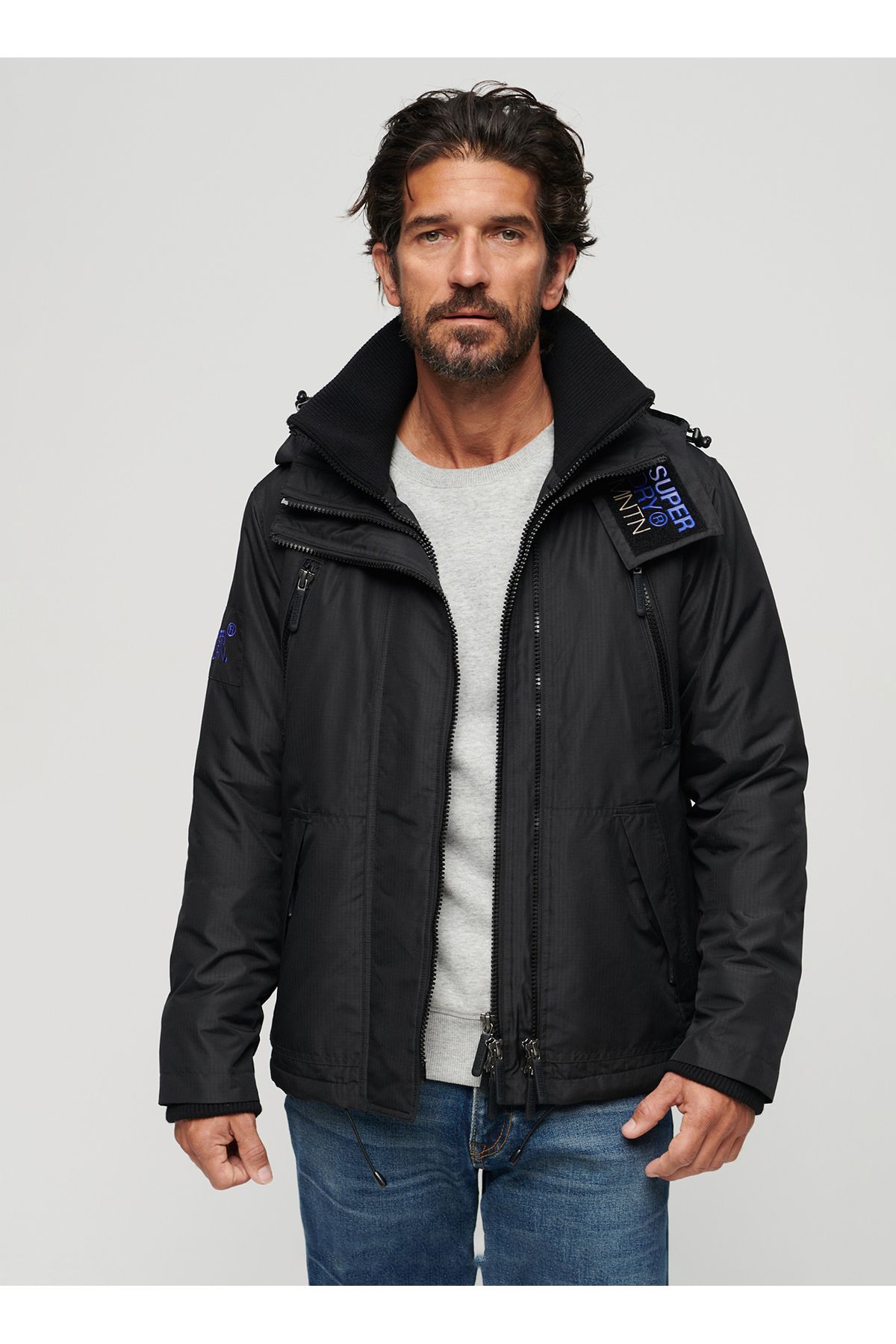SUPERDRY Normal Siyah Erkek Ceket M5011839AAAJ HOOD MTN WINDBREAKER J
